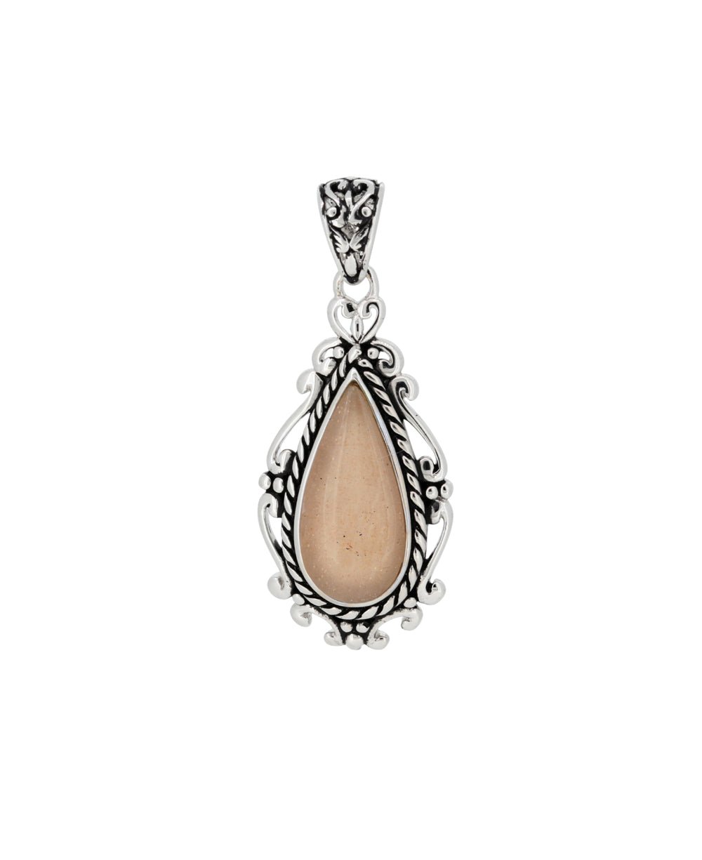 Sterling Silver Peach Moonstone Pendant、mySite、topwebapps