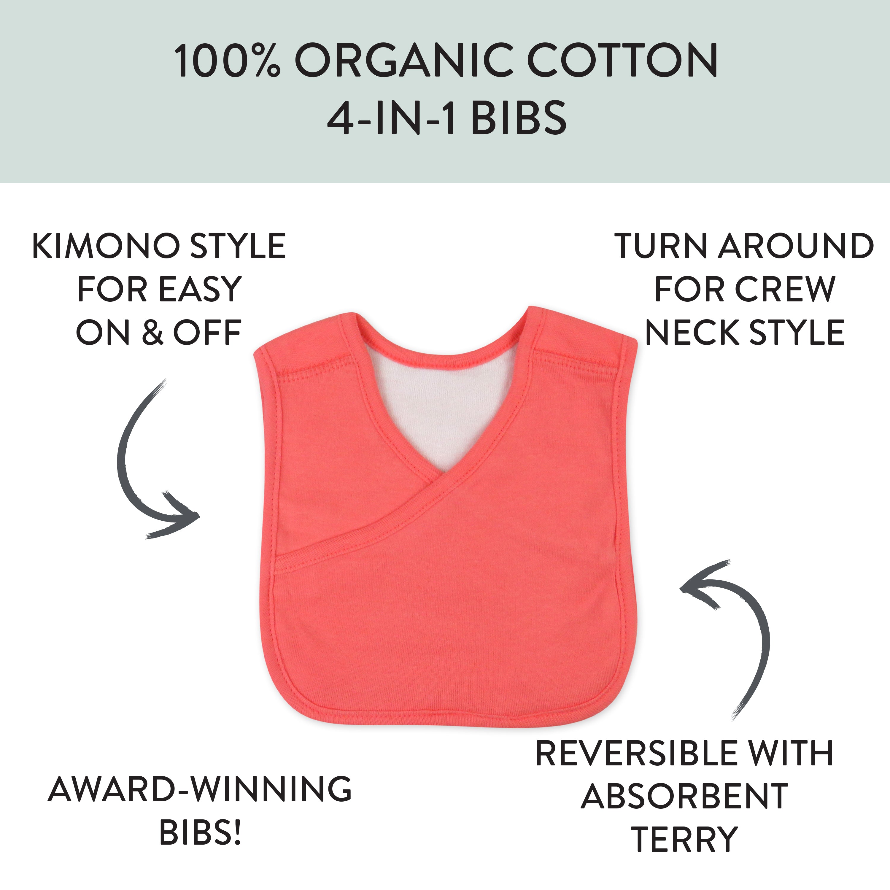  5-Pack Organic Cotton 4 in 1 Reversible Bibs、mySite、layawaytickets