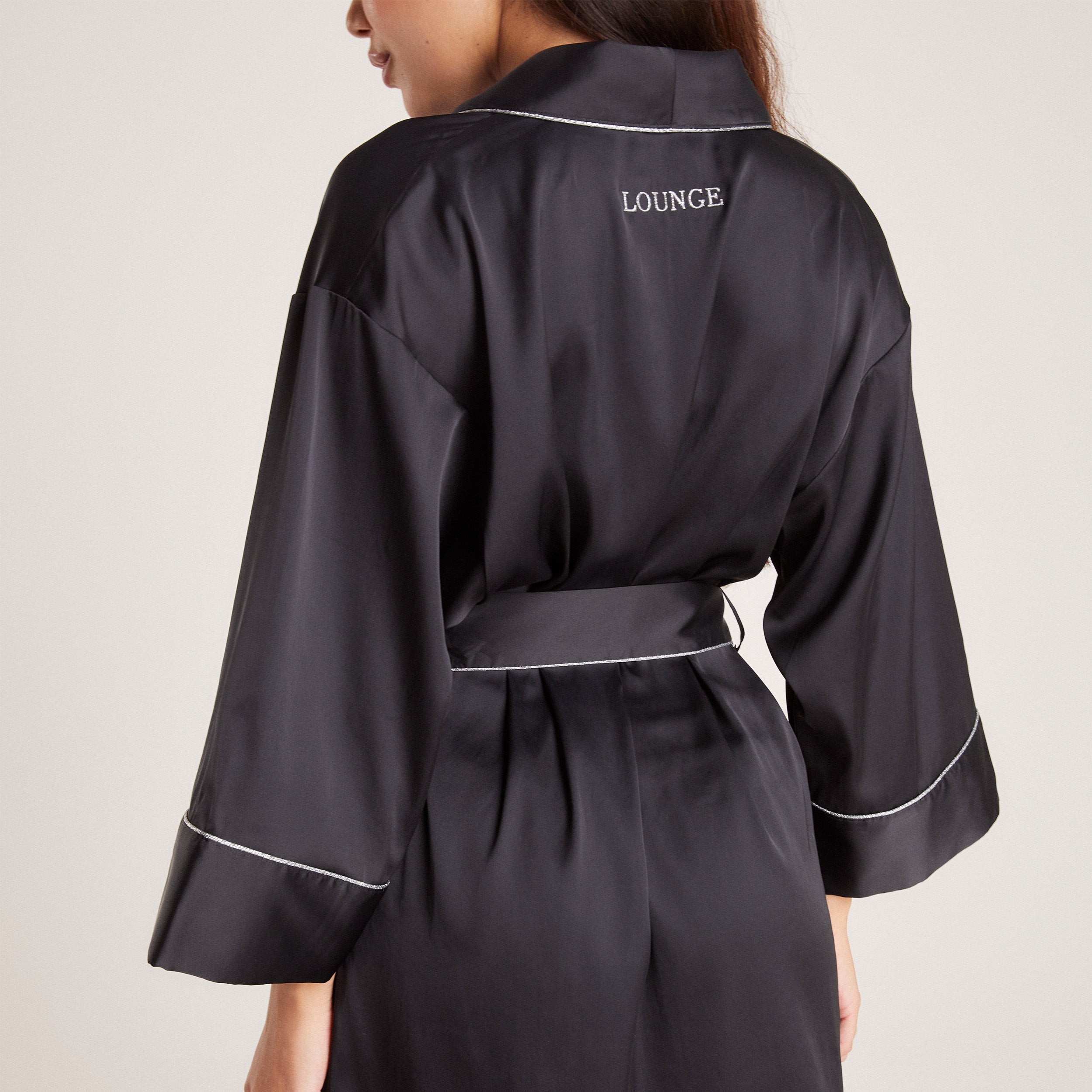 Sparkle Satin Robe - Black、mySite、bengalsvssteelers