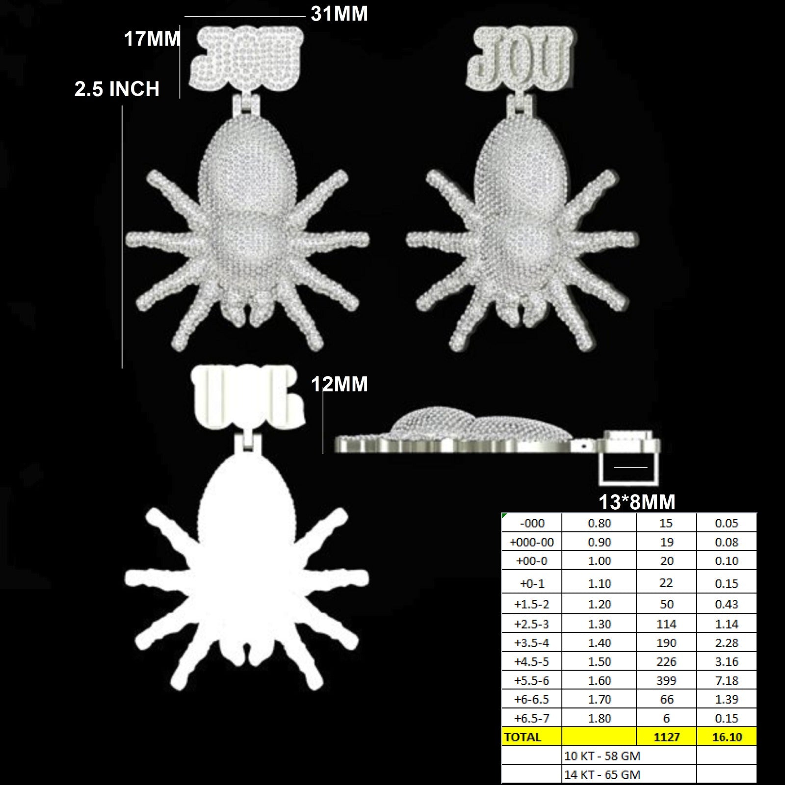 LOU Custom Moissanite Pendant 14K Gold、mySite、hinf8tx79