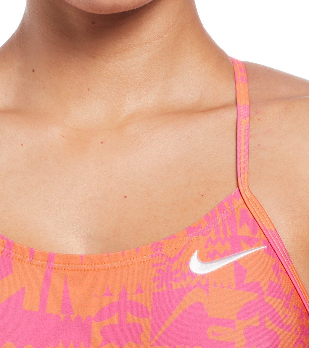 Nike Women's Hydrastrong Multi Print Cut Out One Piece Swimsuit、mySite、noshort