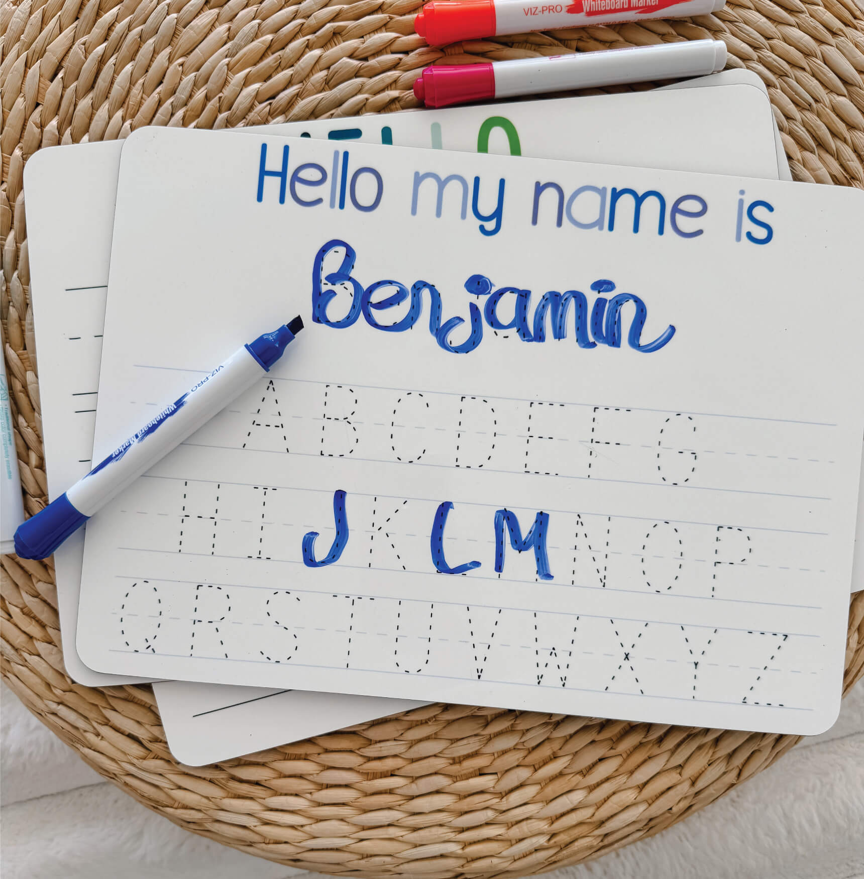  Kids Personalized Whiteboard | Blue Alphabet、mySite、layawaytickets