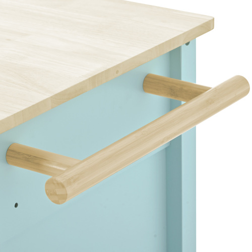 Kitchen Island Cart with Solid Wood Top and Locking Wheels,54.3 Inch Width,4 Door Cabinet and Two Drawers,Spice Rack, Towel Rack (White)、、casual