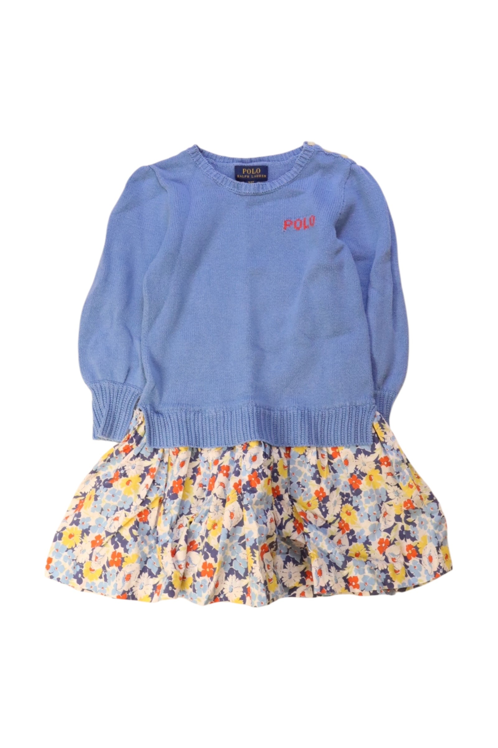 Polo Ralph Lauren Floral Sweater Dress Size 3T、mySite、g9winljtr