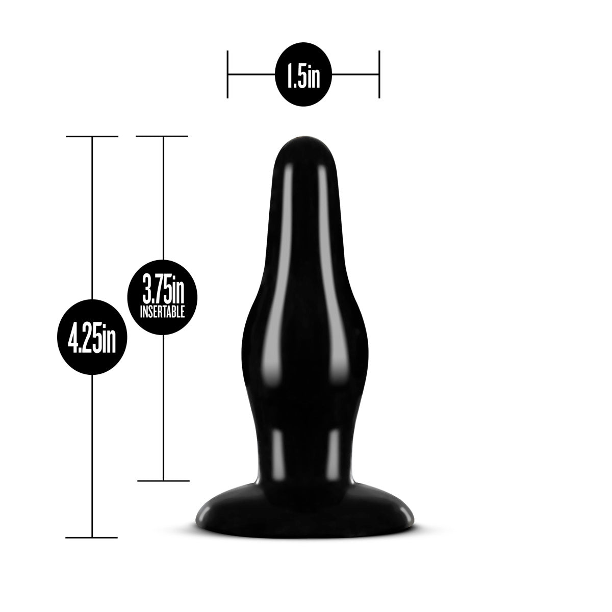 Anal Adventures By Blush® | Pleasure Black 4.25-Inch Anal Plug、mySite、bottomscart