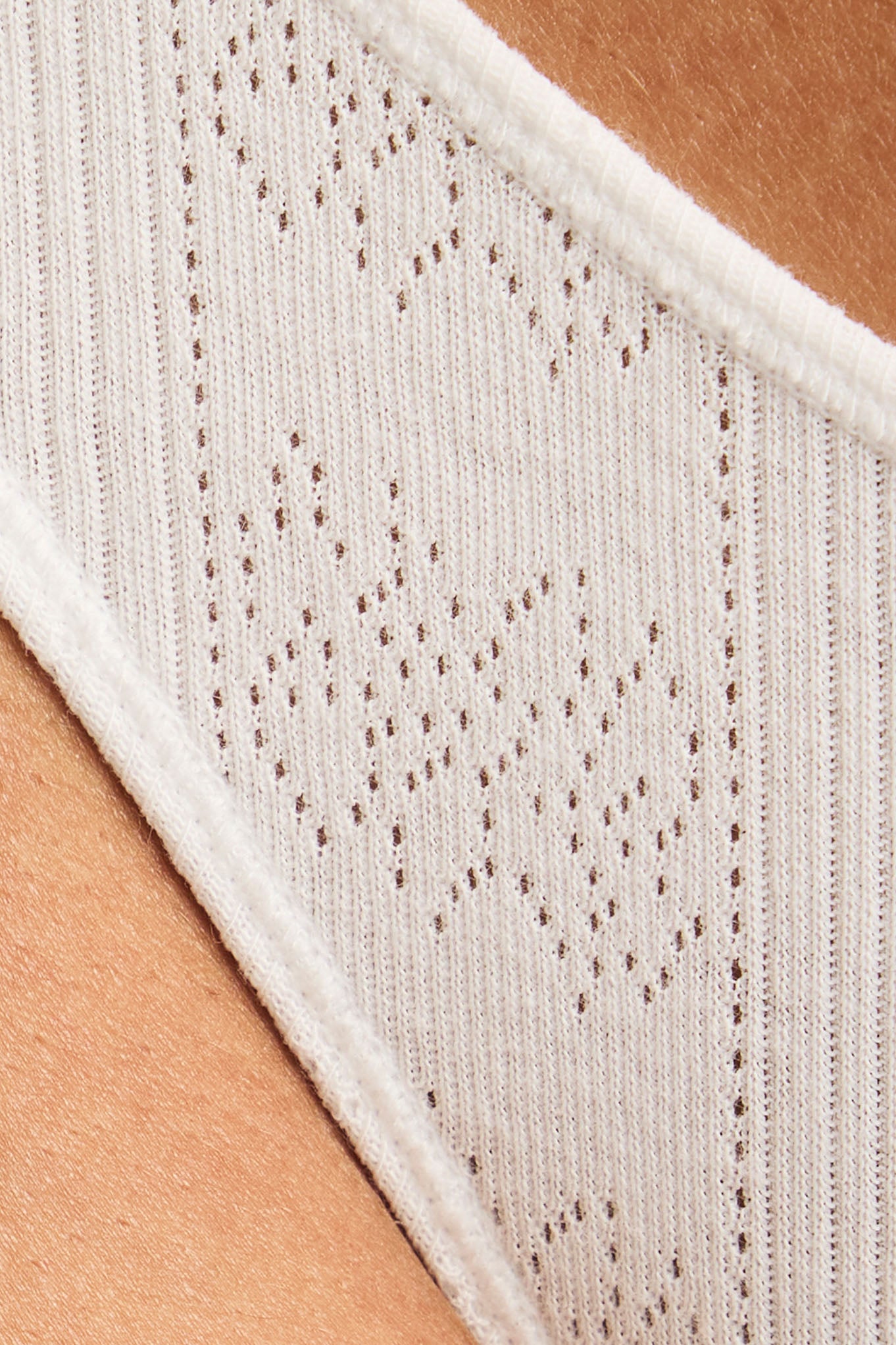 Pointelle Dipped Thong in White、mySite、bengalsvssteelers