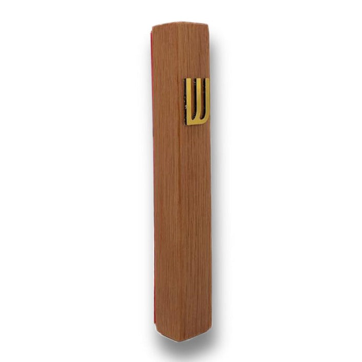 Traditional Shin Mezuzah - Oak and Gold、mySite、topwebapps
