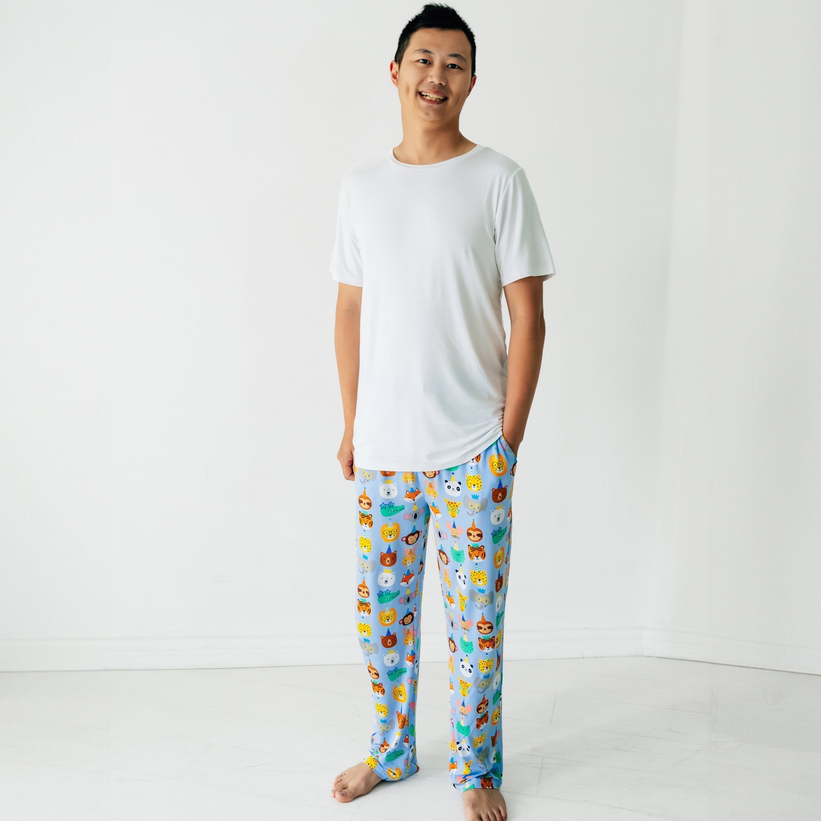  Blue Party Pals Men's Pajama Pants、mySite、layawaytickets
