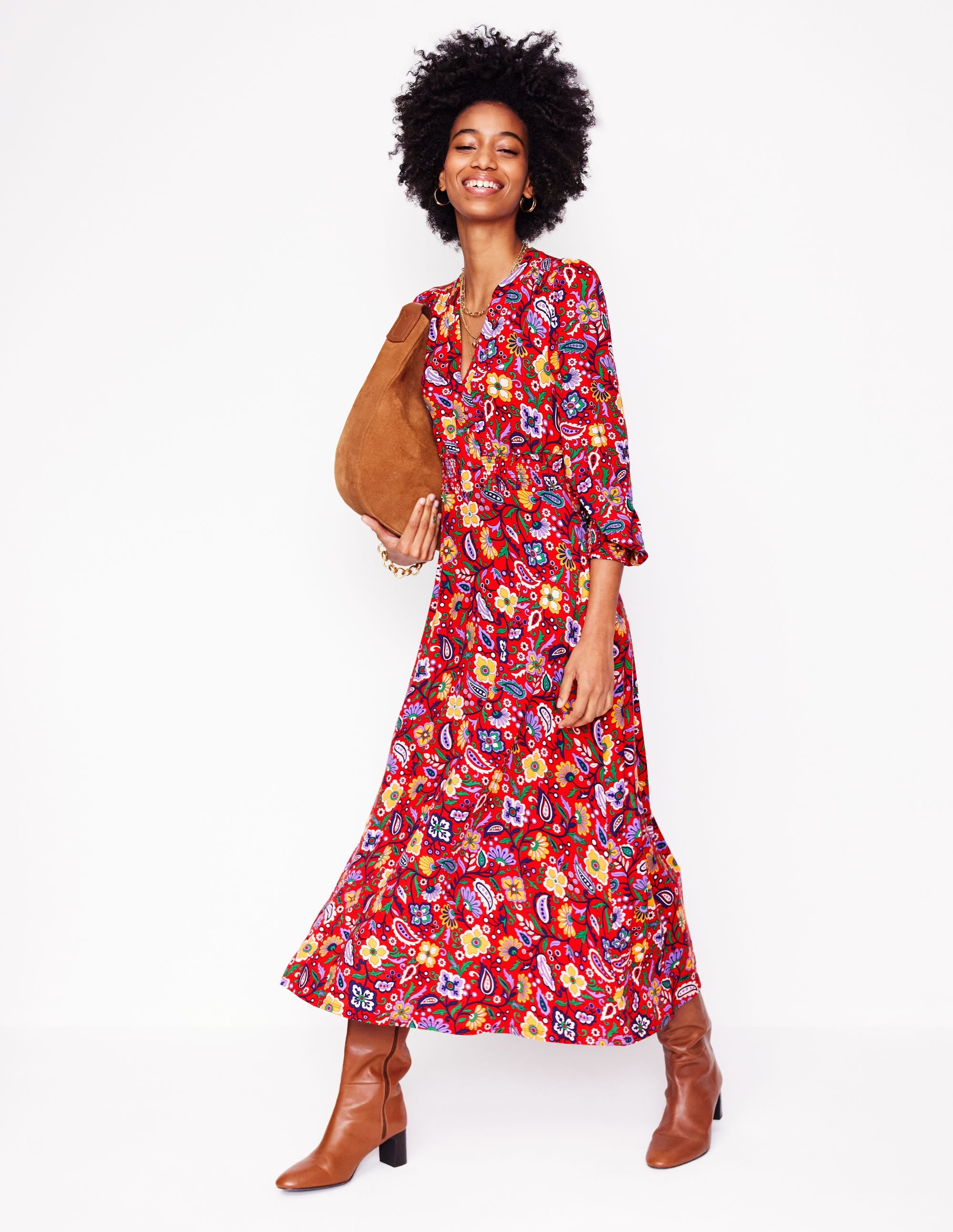  Ivy Smocked Midi Dress-Poppy Red, Oriental Paradise、mySite、ashleygrahame