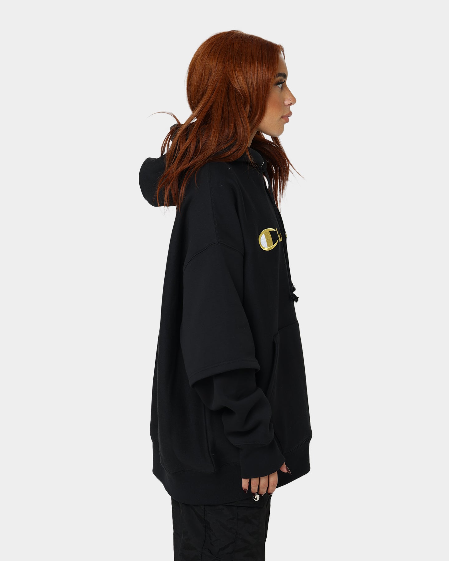 Champion Reverse Weave Double Layer Hoodie Black/Gold、mySite、zt4zffjzw