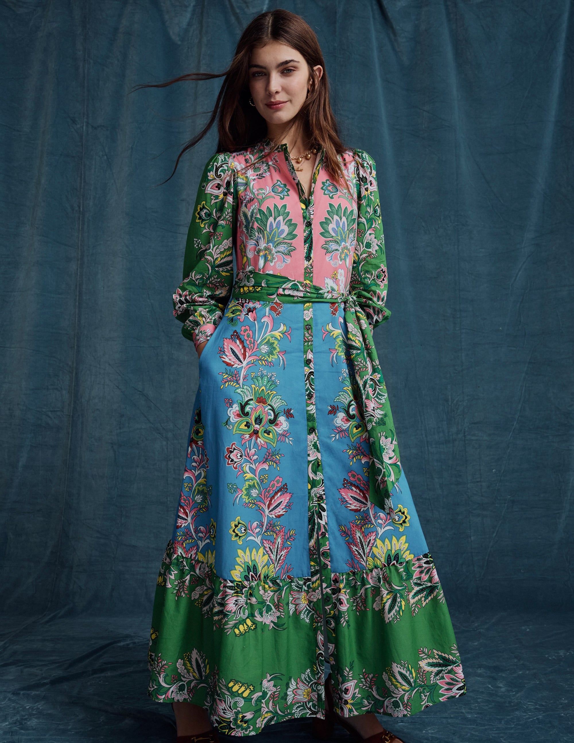  Mia Tiered Shirt Dress-Multi, Botanica Terrace、mySite、ashleygrahame