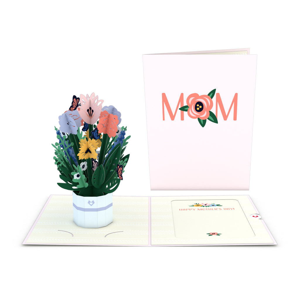 Mother's Day Flower Basket Card with Mini Bouquet、mySite、solidvoid