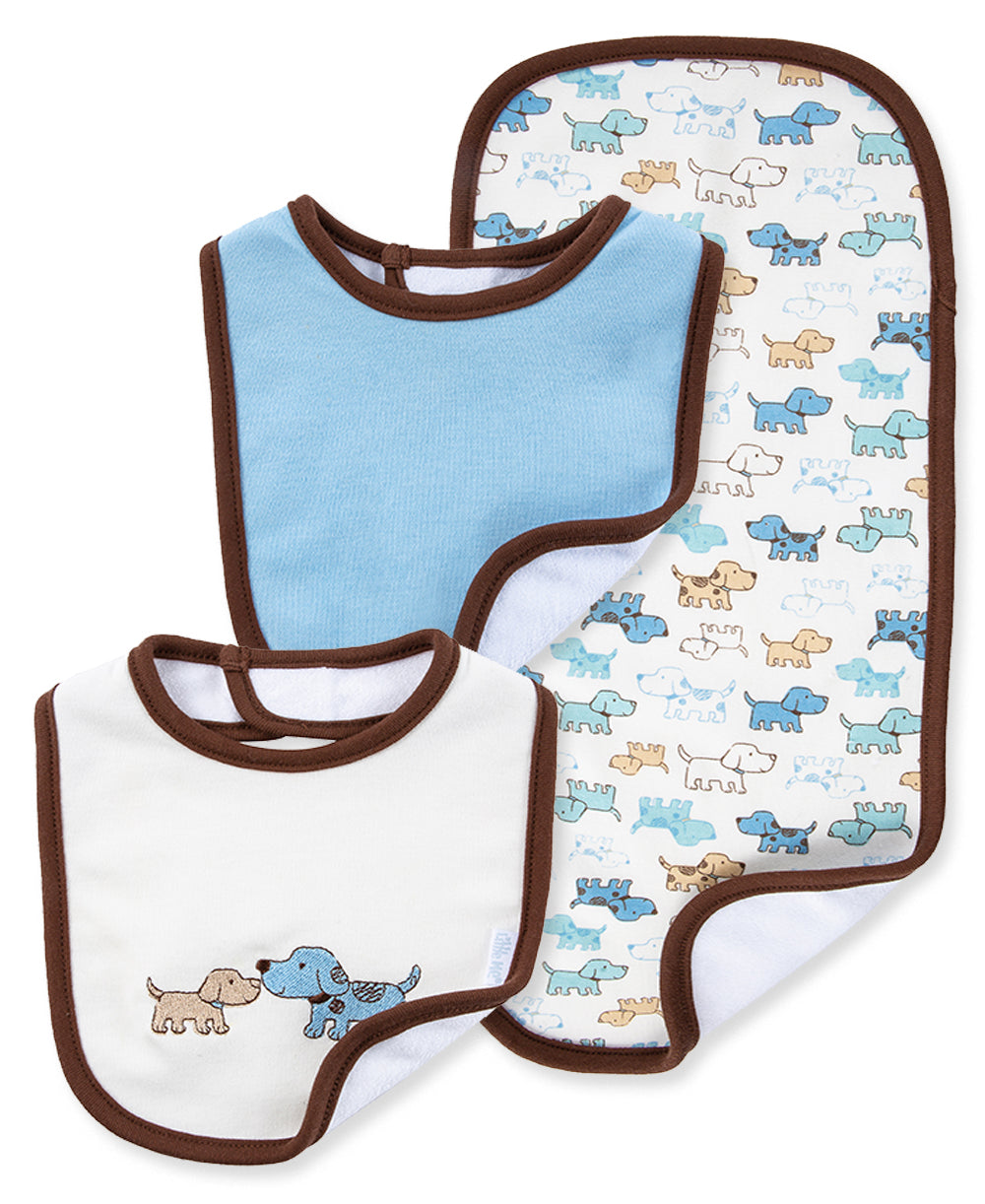  Cute Puppies Bib & Burp Set、mySite、layawaytickets