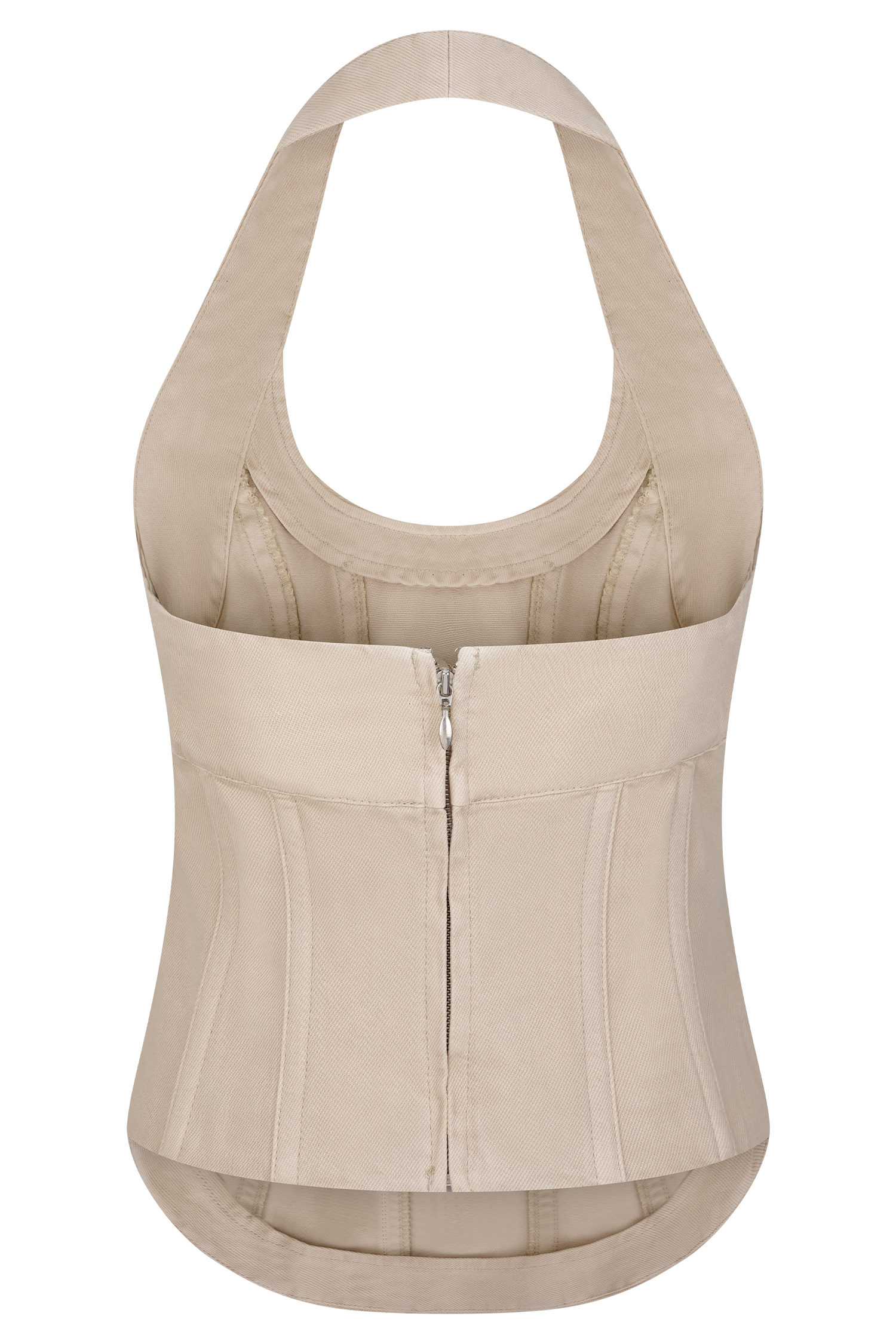 Meadow Denim Corset Halter Top - Stone Wash、mySite、solidvoid