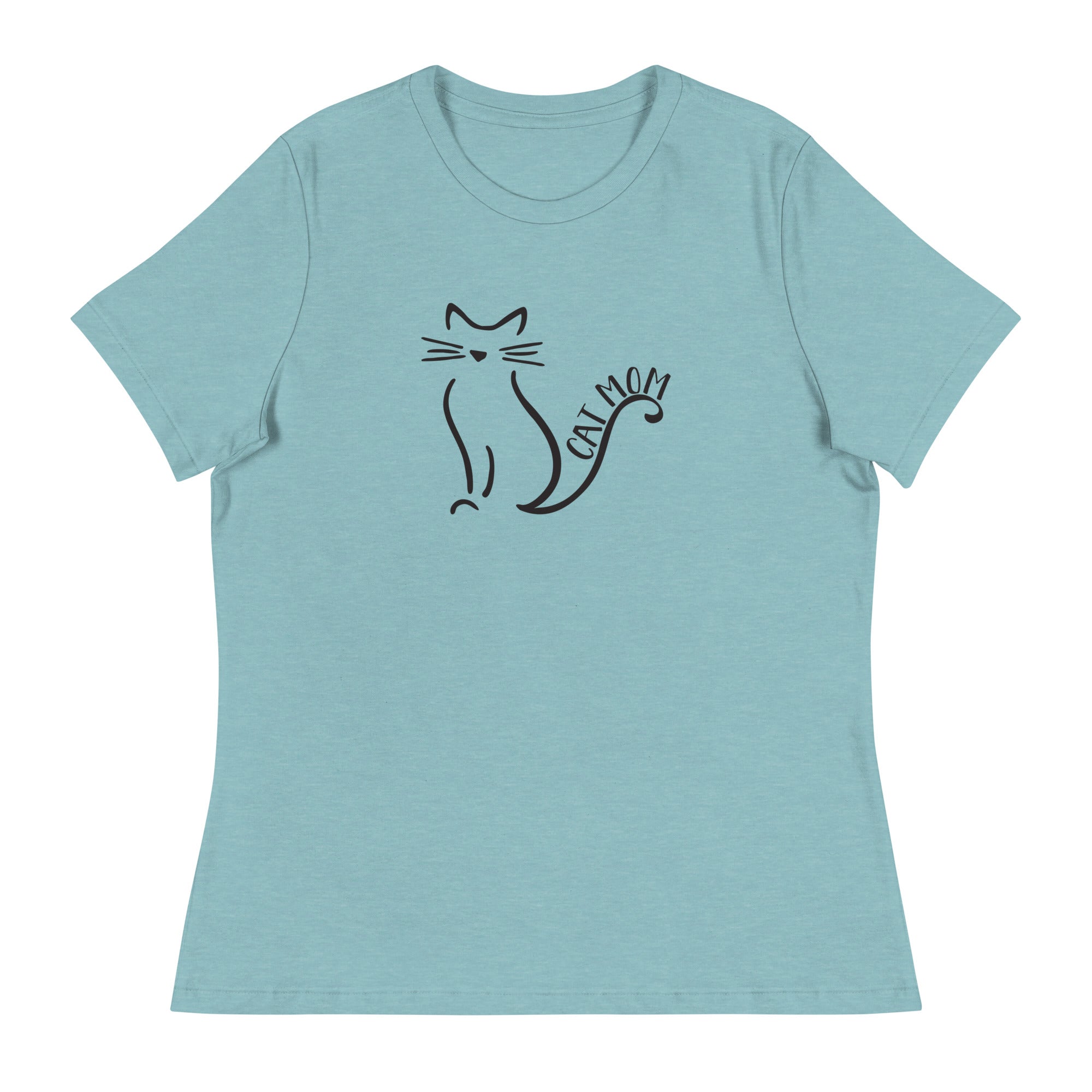 Cat Mom Outlined Women's Relaxed T-Shirt、mySite、camillekostekn