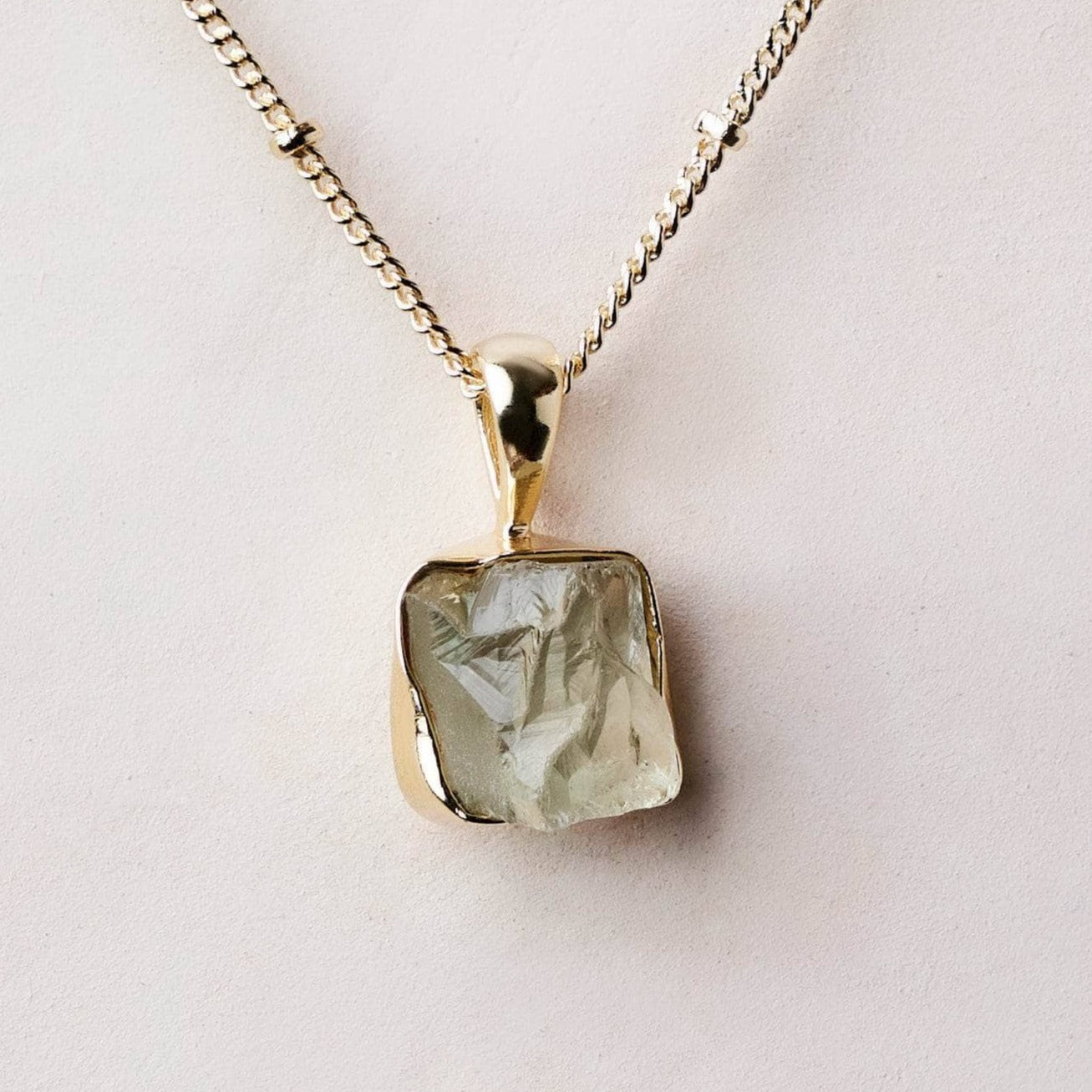 Genuine Green Amethyst Raw Crystal Necklace、mySite、hinf8tx79