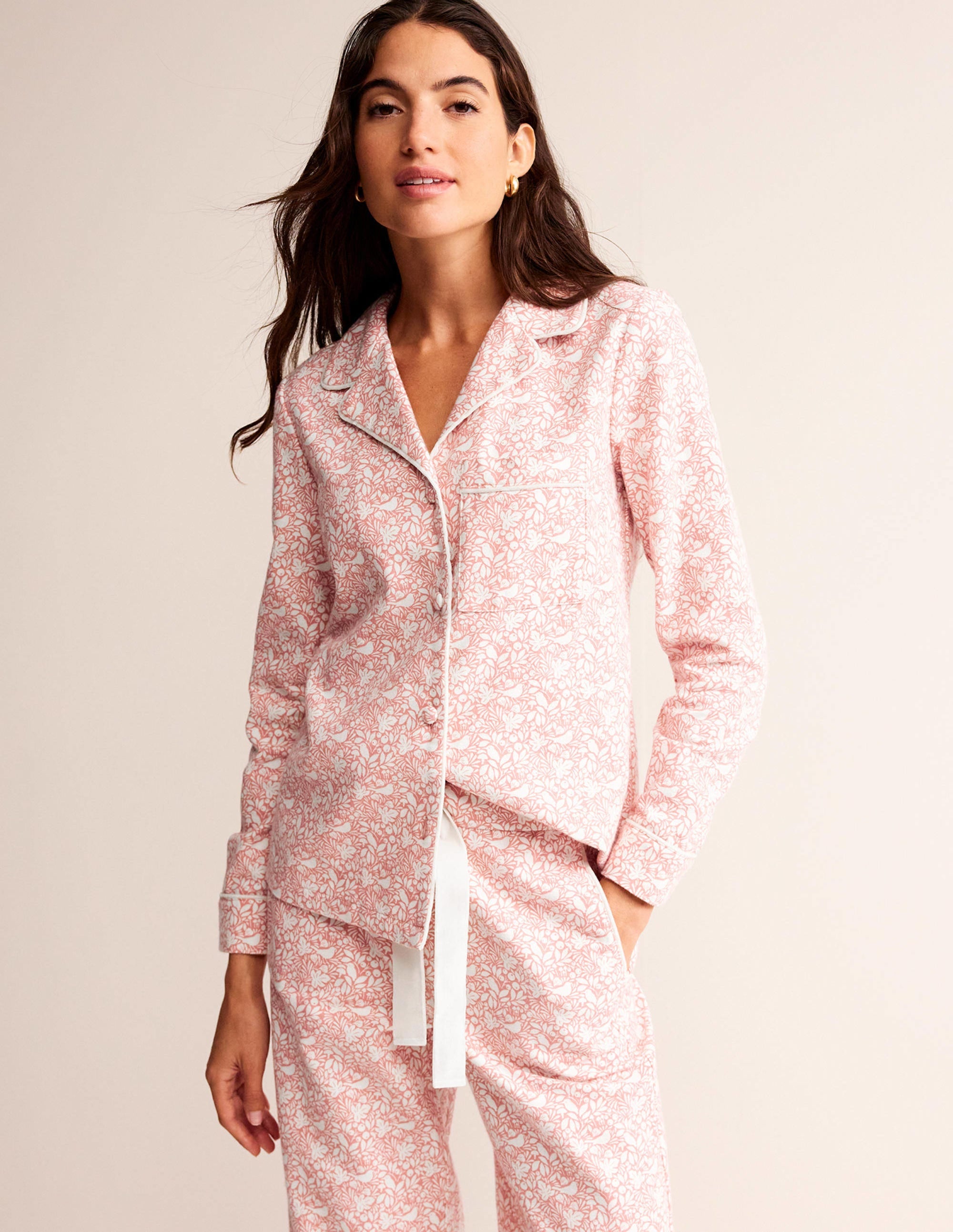  Brushed Cotton Pyjama Shirt-Rosette Blush, Forest Meadow、mySite、ashleygrahame