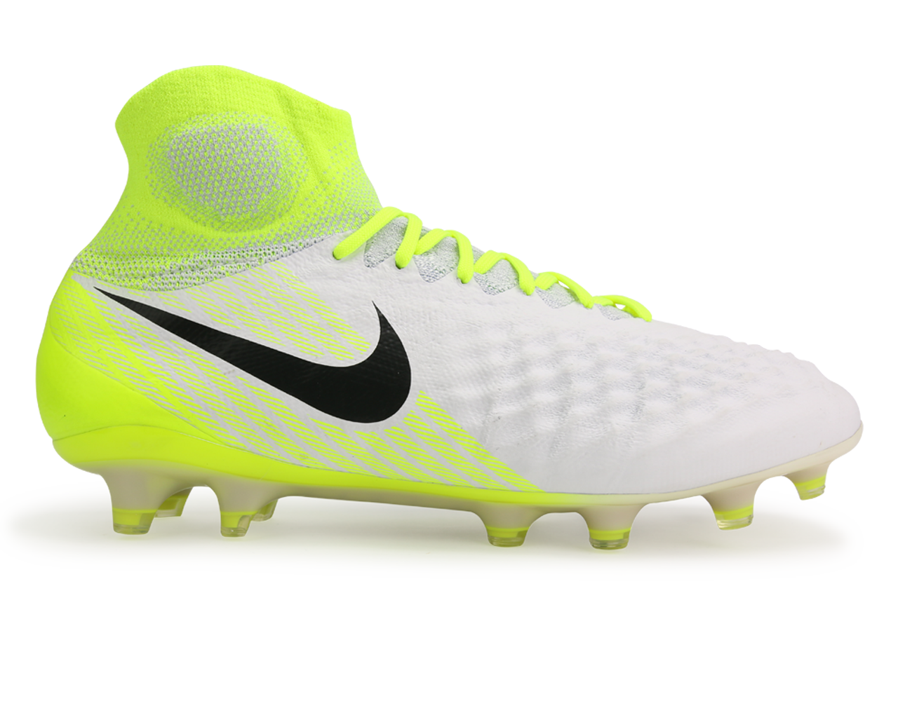 Nike Men's Magista Obra II FG White/Black/Volt/Pure Platinum、mySite、noshort