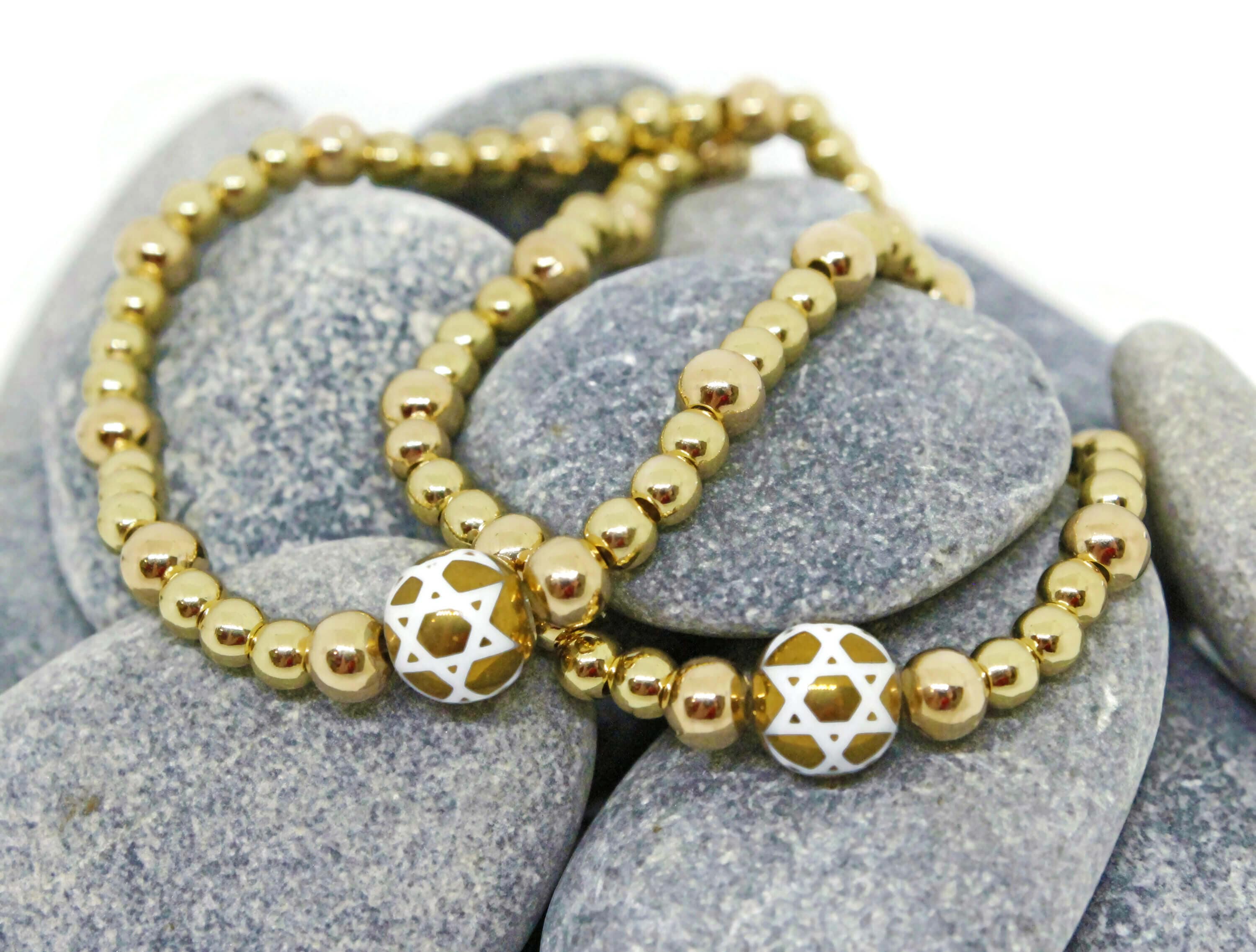 Gold Beaded Star of David Bracelet、mySite、topwebapps