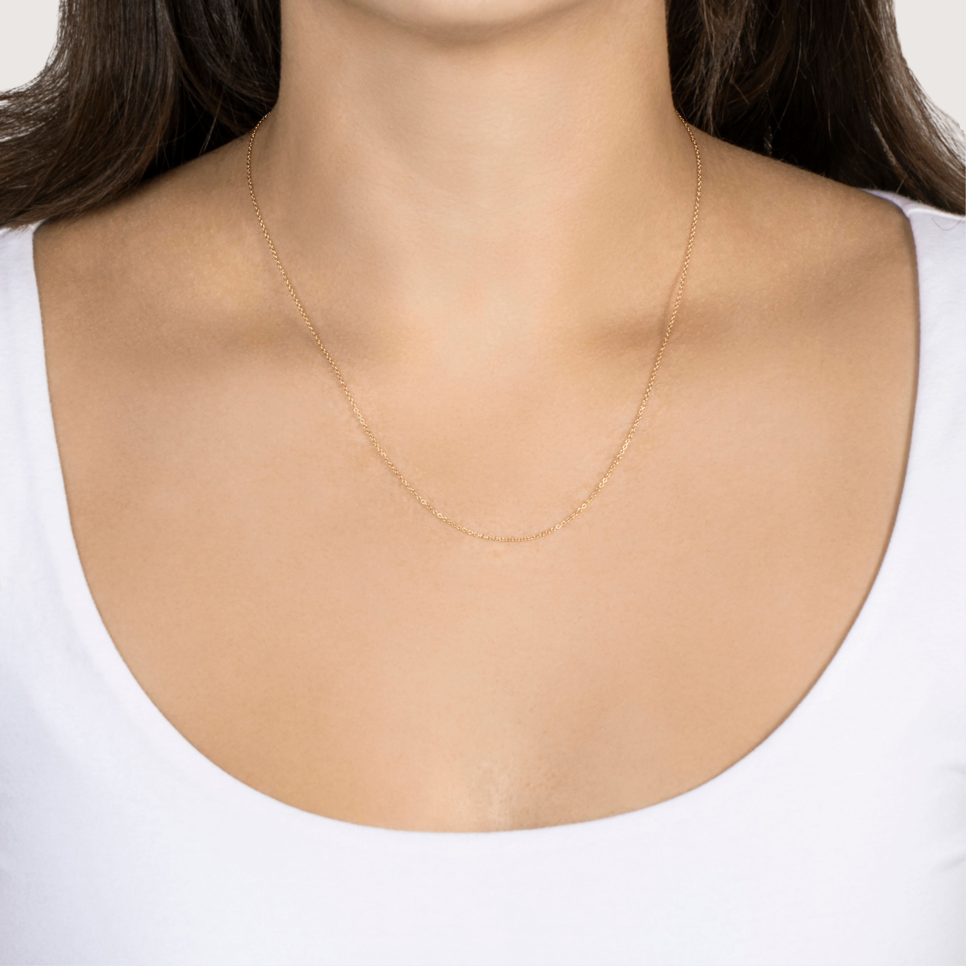 Estate 14k Yellow Gold Cable Chain Necklace 16-18、mySite、hinf8tx79