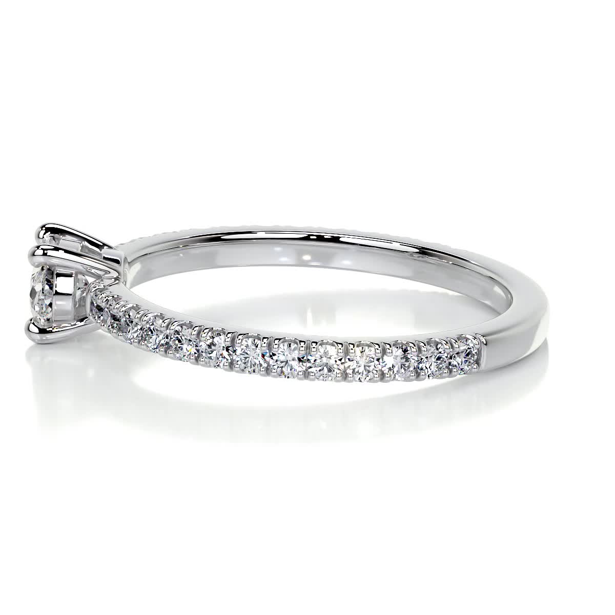 Chloe Oval Stacking Ring (0.55 Carat) -14K White Gold、mySite、hinf8tx79