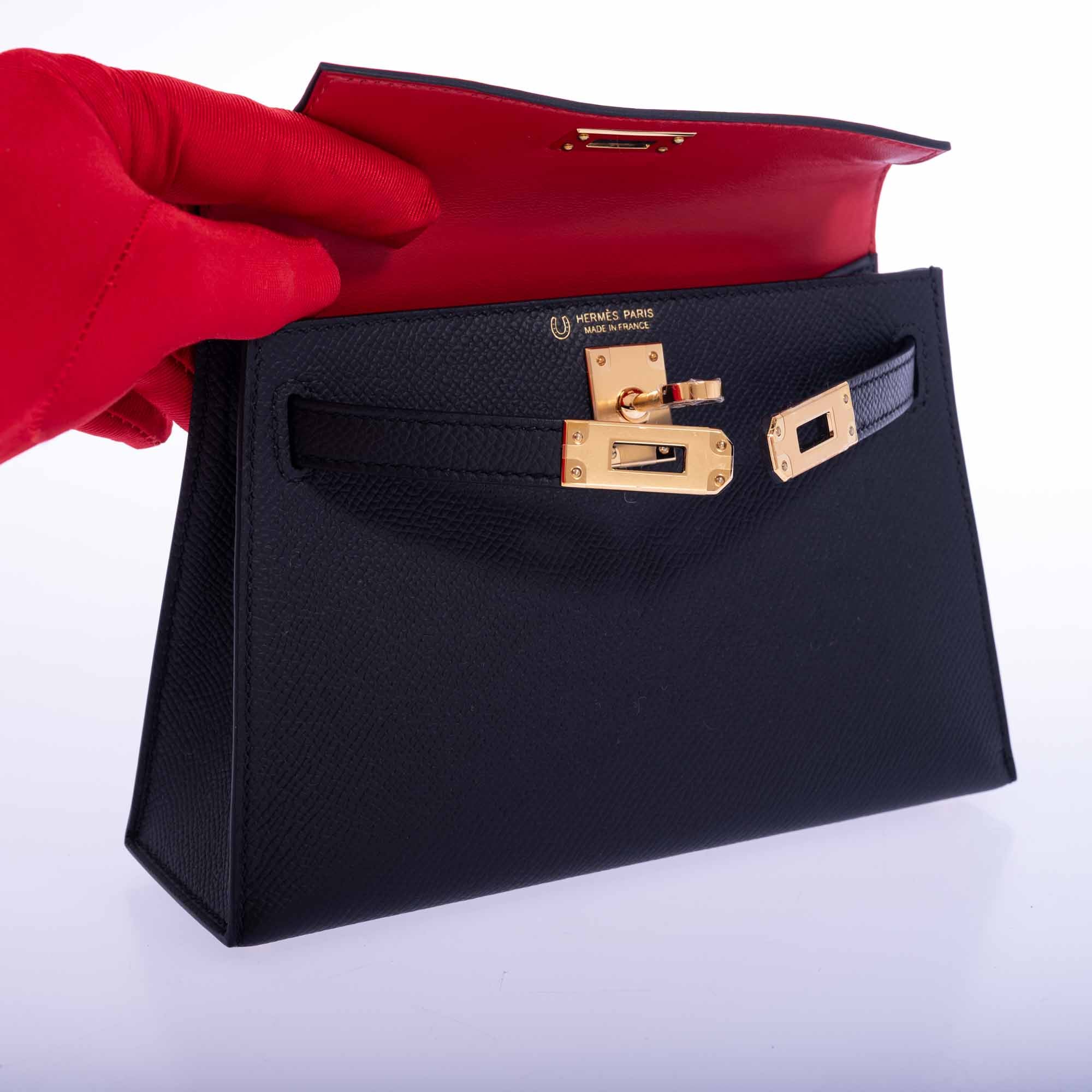 Hermès Kelly HSS Mini 20 Sellier Black Epsom with Rouge Casaque Interior Gold Hardware、mySite、garminoutage.com