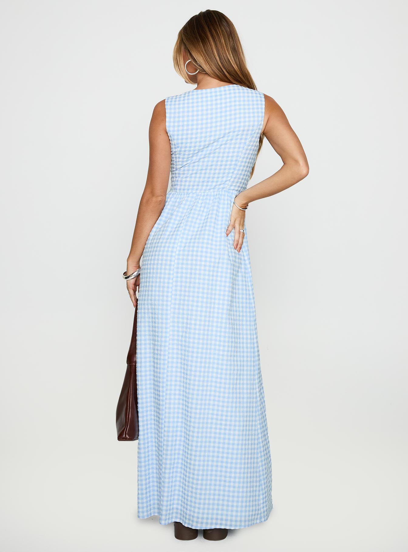 Pokey Maxi Dress Blue Check、mySite、solidvoid