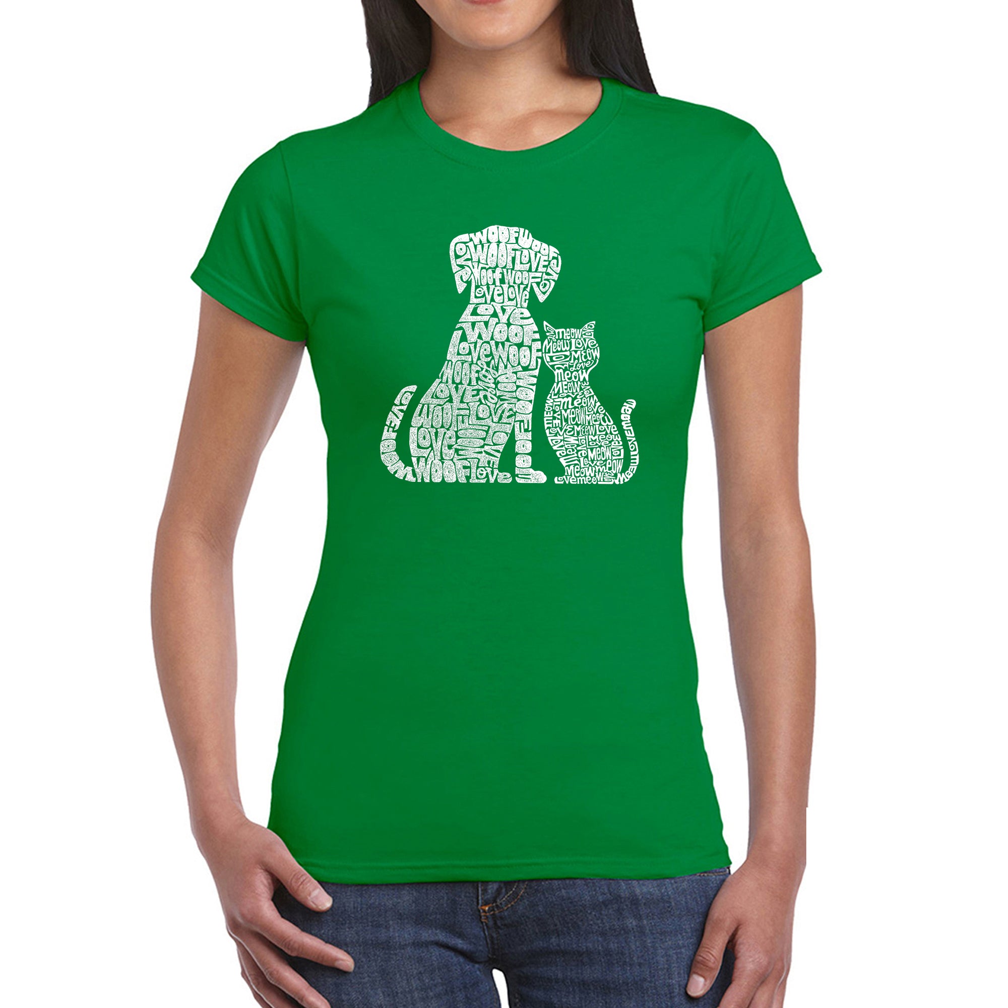 Dogs and Cats - Women's Word Art T-Shirt、mySite、camillekostekn