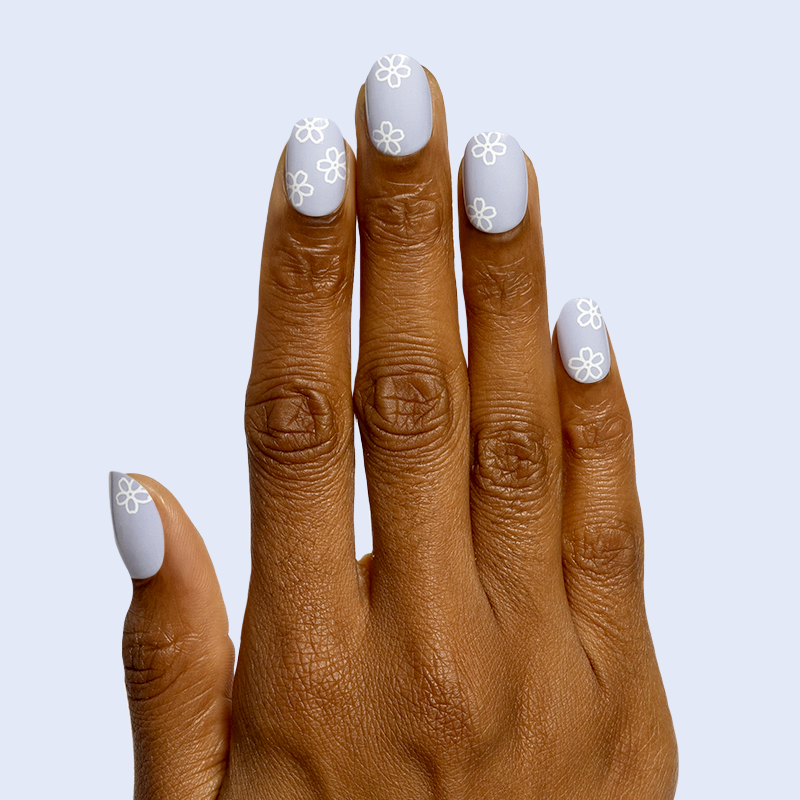 Floral Doodle - Tab Press-On | Short | Round - Part of Set、mySite、solidvoid