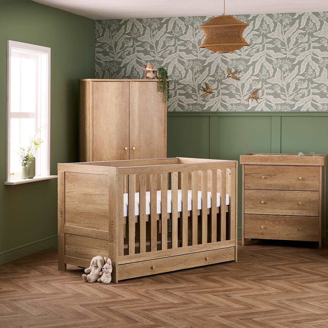  Obaby Nika 3 Piece Room Set & Under Drawer - Oak、mySite、merchandisen
