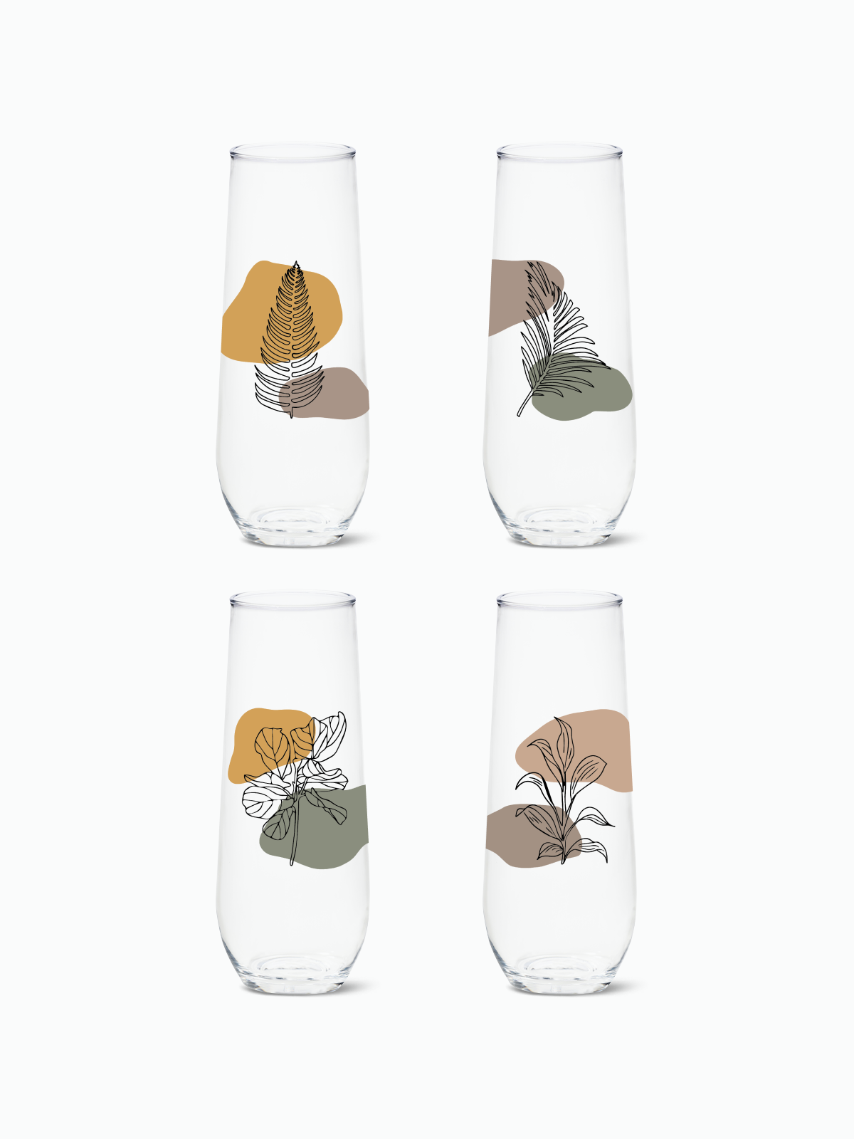 Botanical Linework - RESERVE 9oz Stemless Champagne Tritan Copolyester Glass、mySite、camillekostekn