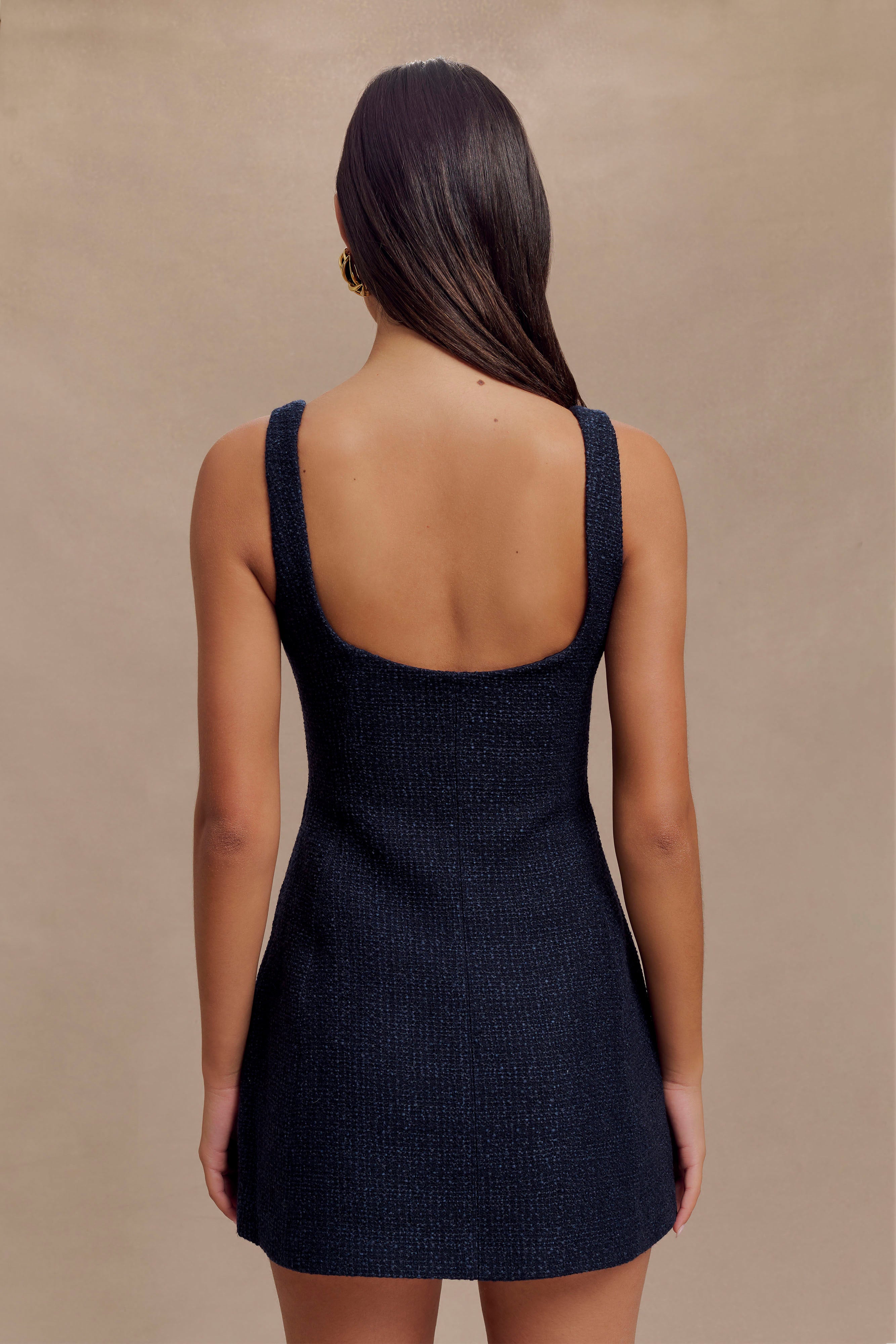 Beth Boucle Mini Dress - Navy、mySite、solidvoid