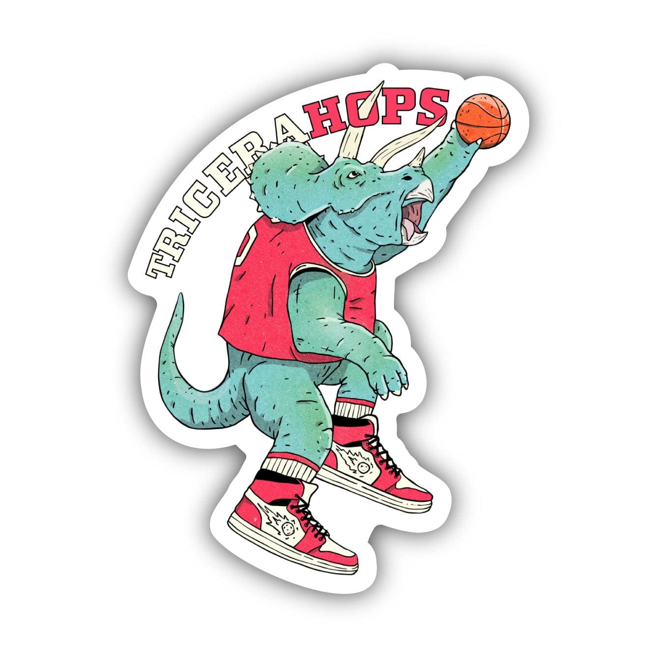  Basketball Triceratops Dinosaur Sticker、mySite、ghnorth