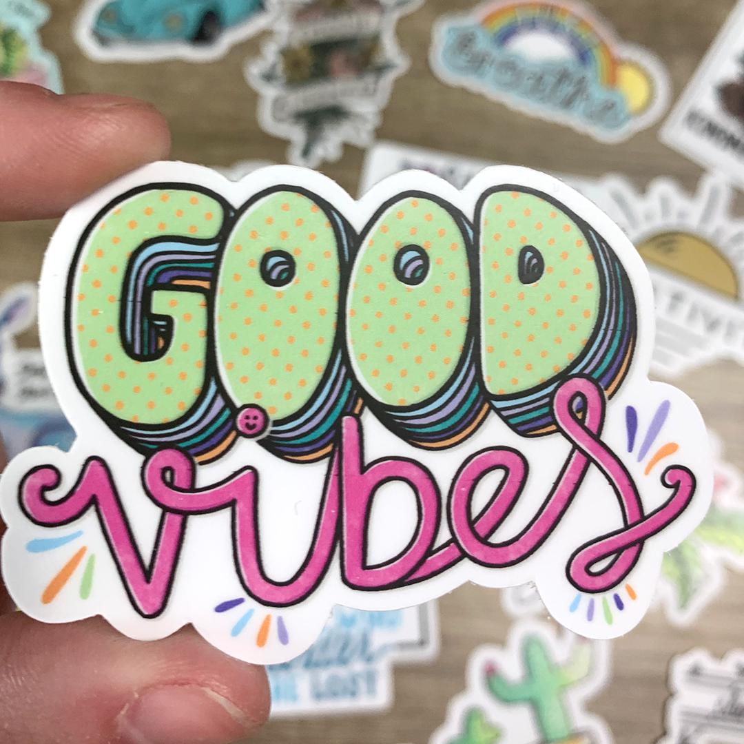  Good Vibes Sticker - Hand Lettering、mySite、elrpsem3k