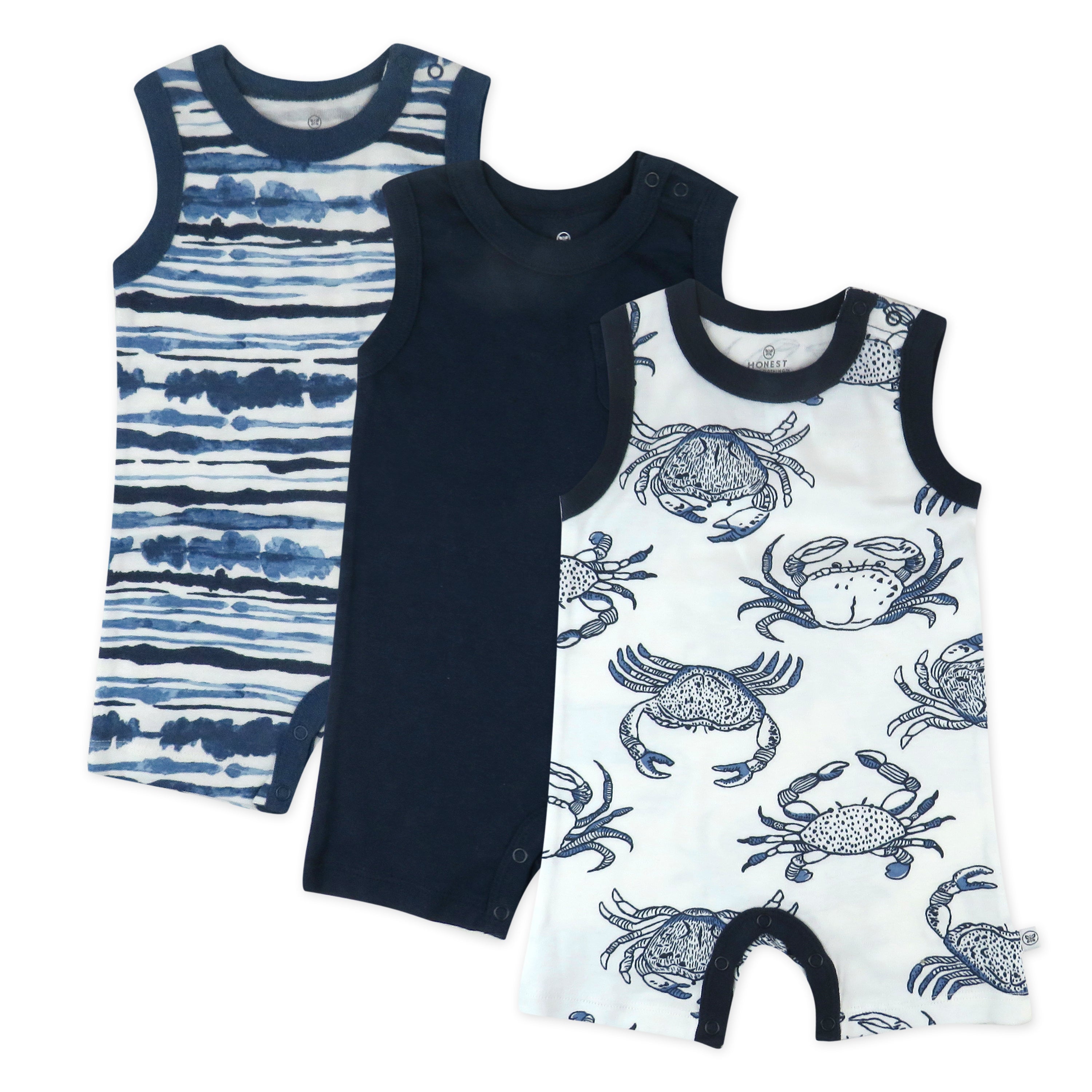  3-Pack Organic Cotton Sleeveless Rompers、mySite、layawaytickets