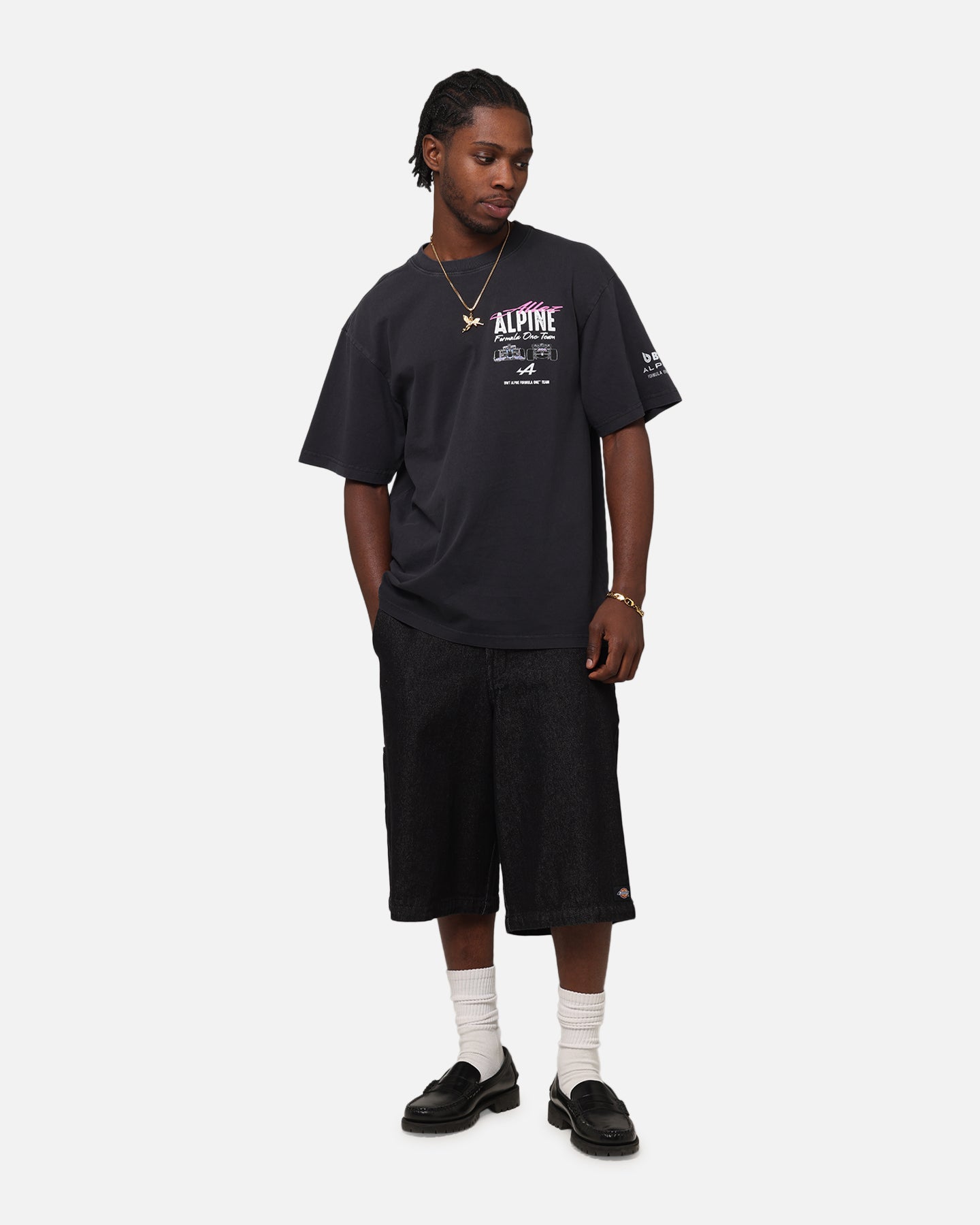 Outerstuff Alpine F1 Team Cursive T-Shirt Faded Black、mySite、zt4zffjzw