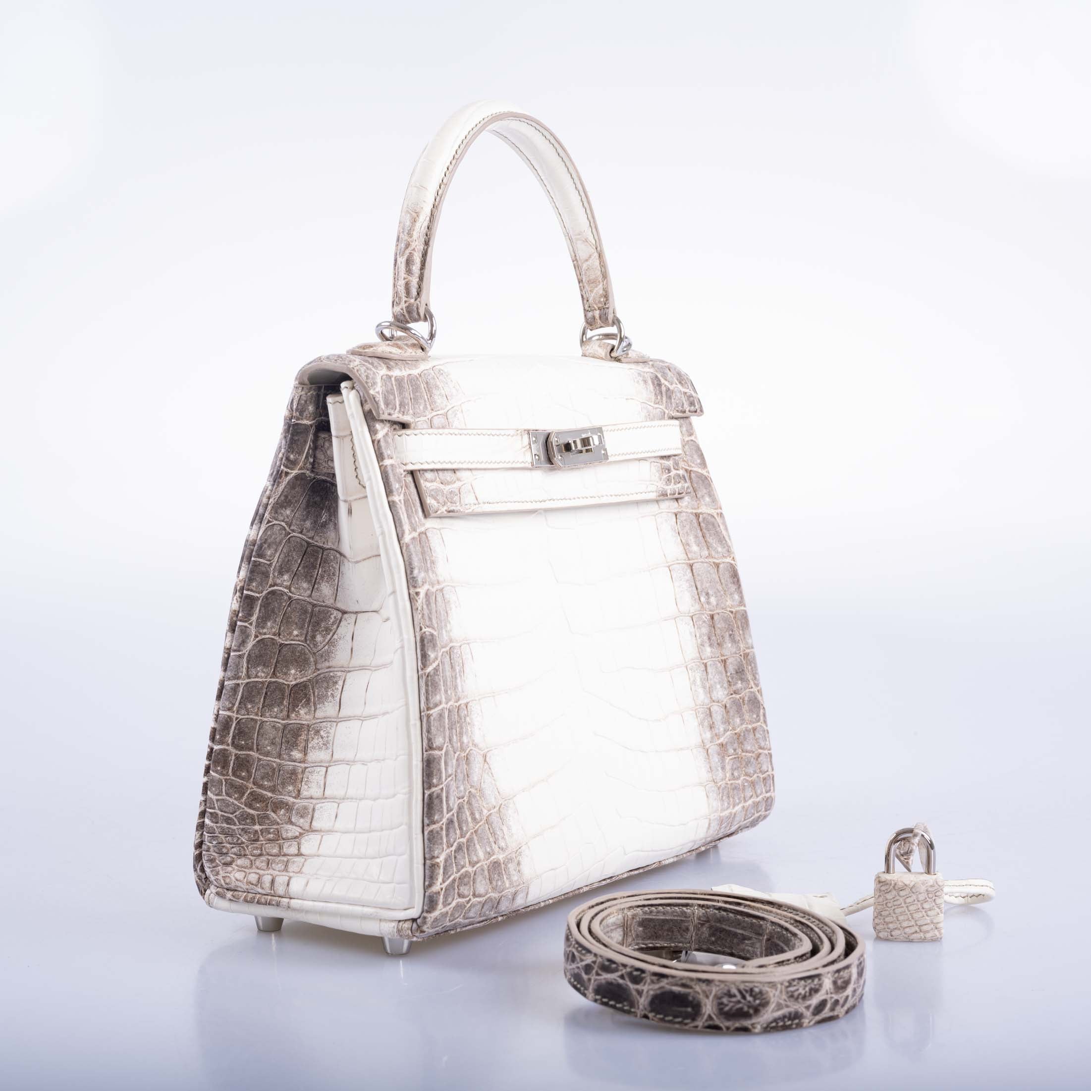 Hermès Kelly 25 Retourne White Himalayan Niloticus Crocodile Palladium Hardware、mySite、garminoutage.com