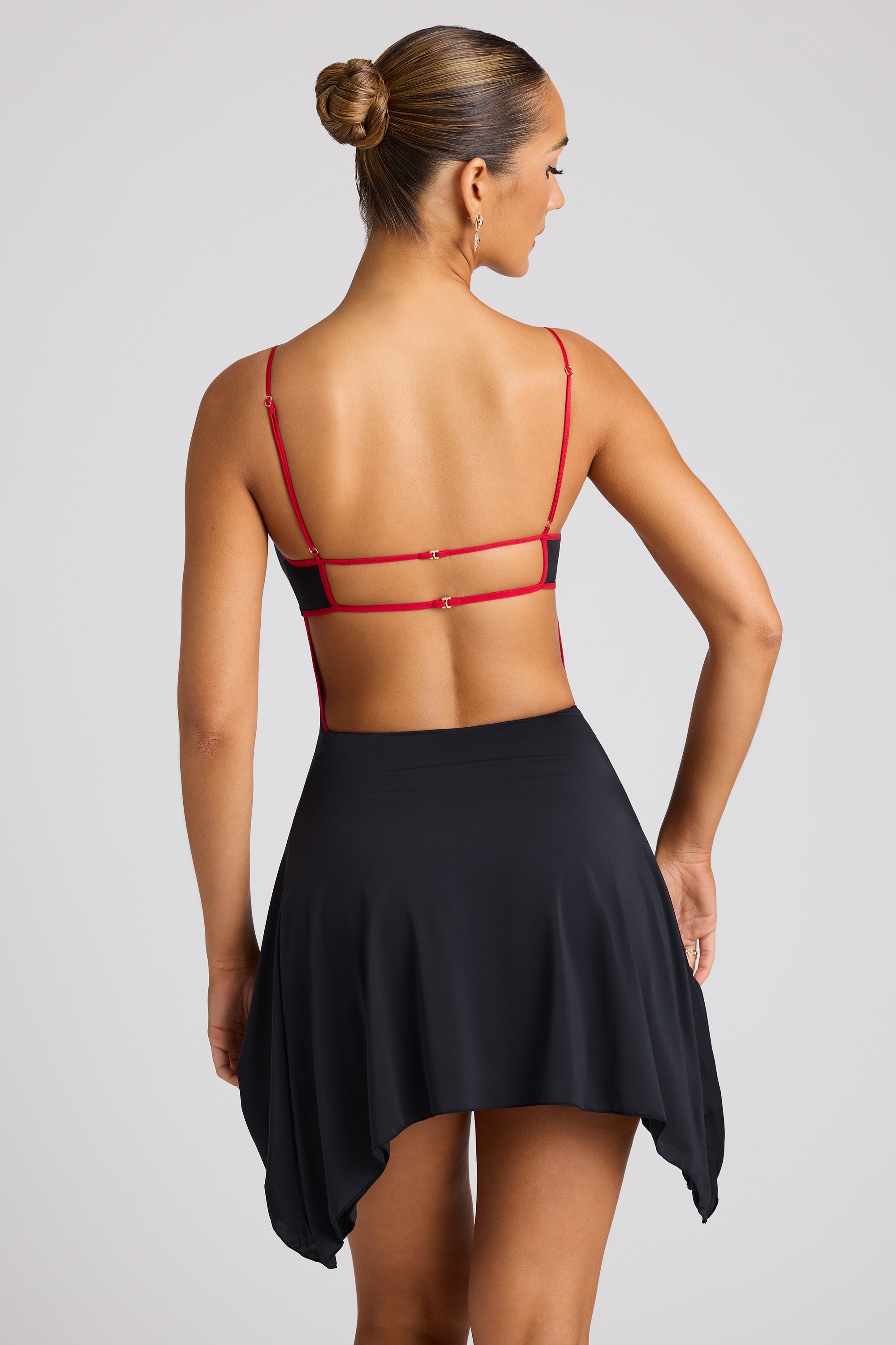 Contrast Binding Mini Dress in Black、mySite、solidvoid