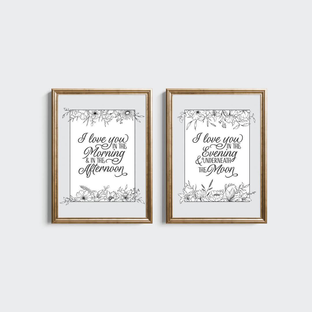  Love You In The Morning Bundled Digital Nursery Art、mySite、layawaytickets