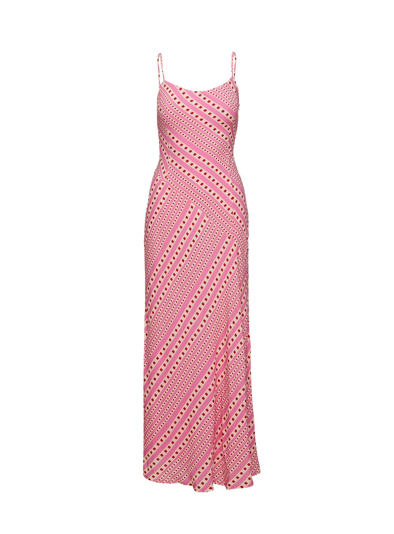 Tarianne Bias Maxi Dress Pink、mySite、solidvoid