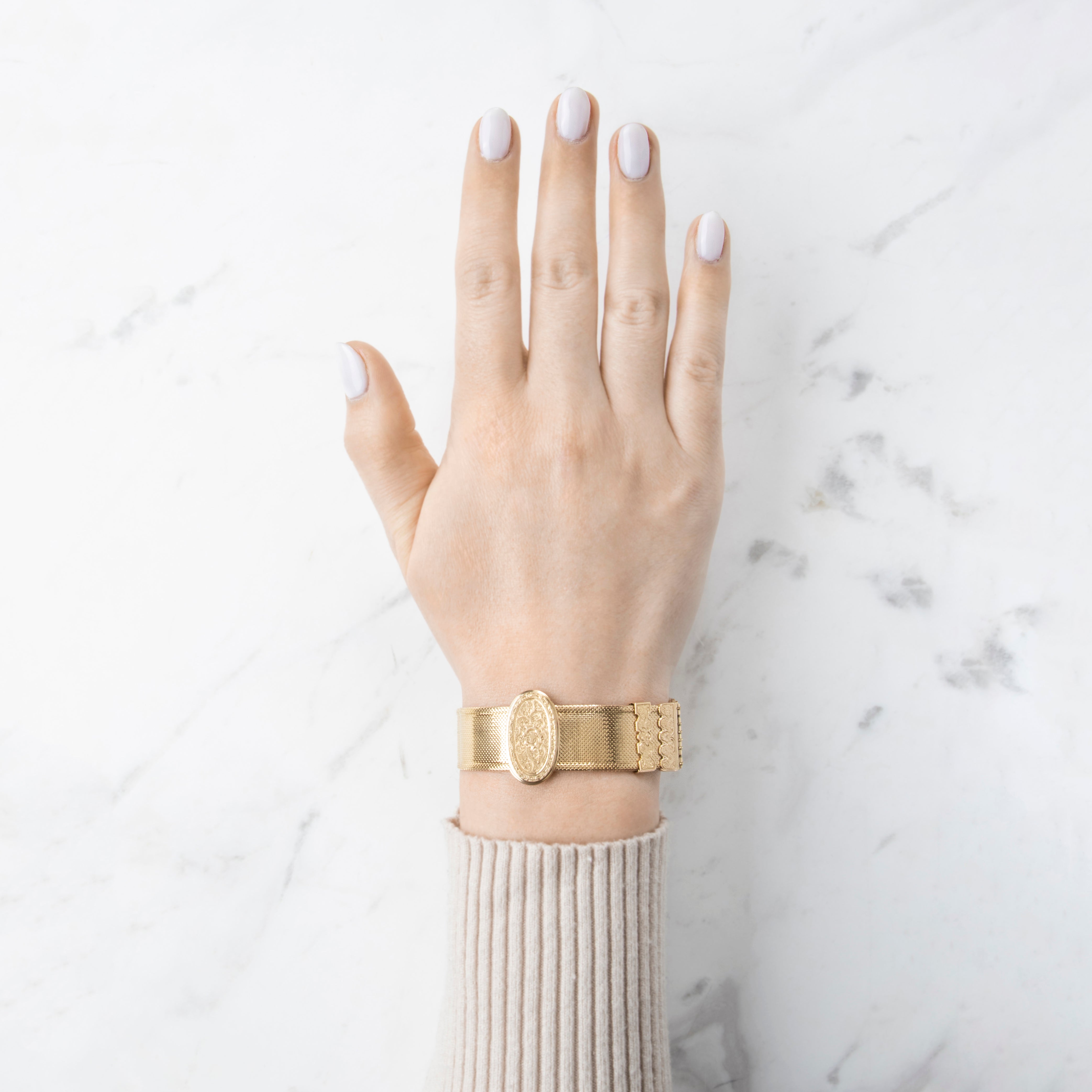 Antique Victorian 14k Yellow Gold Fantastic Engraved Slide Adjustable Bracelet、mySite、hinf8tx79