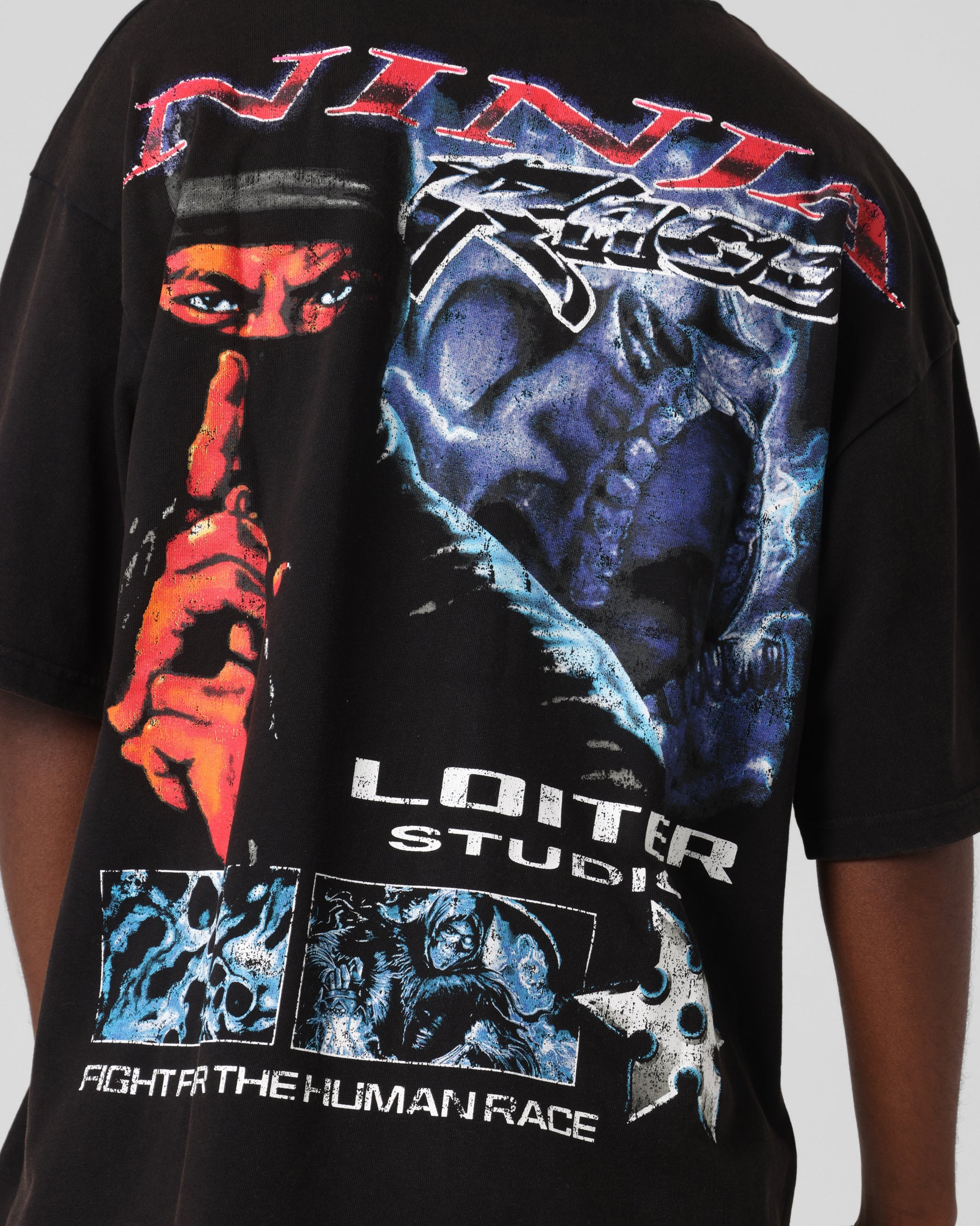 Loiter Ninja Vintage T-Shirt Vintage Black、mySite、zt4zffjzw