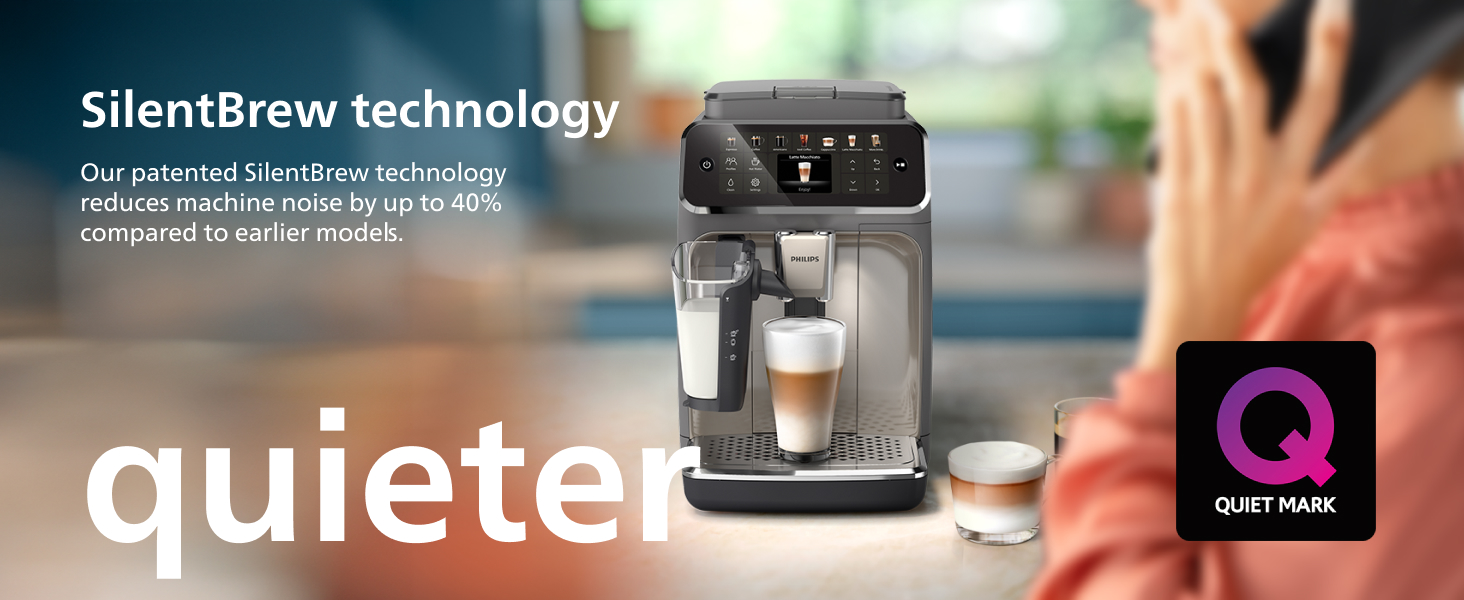 Coffee machine SilentBrew technology patented quieter