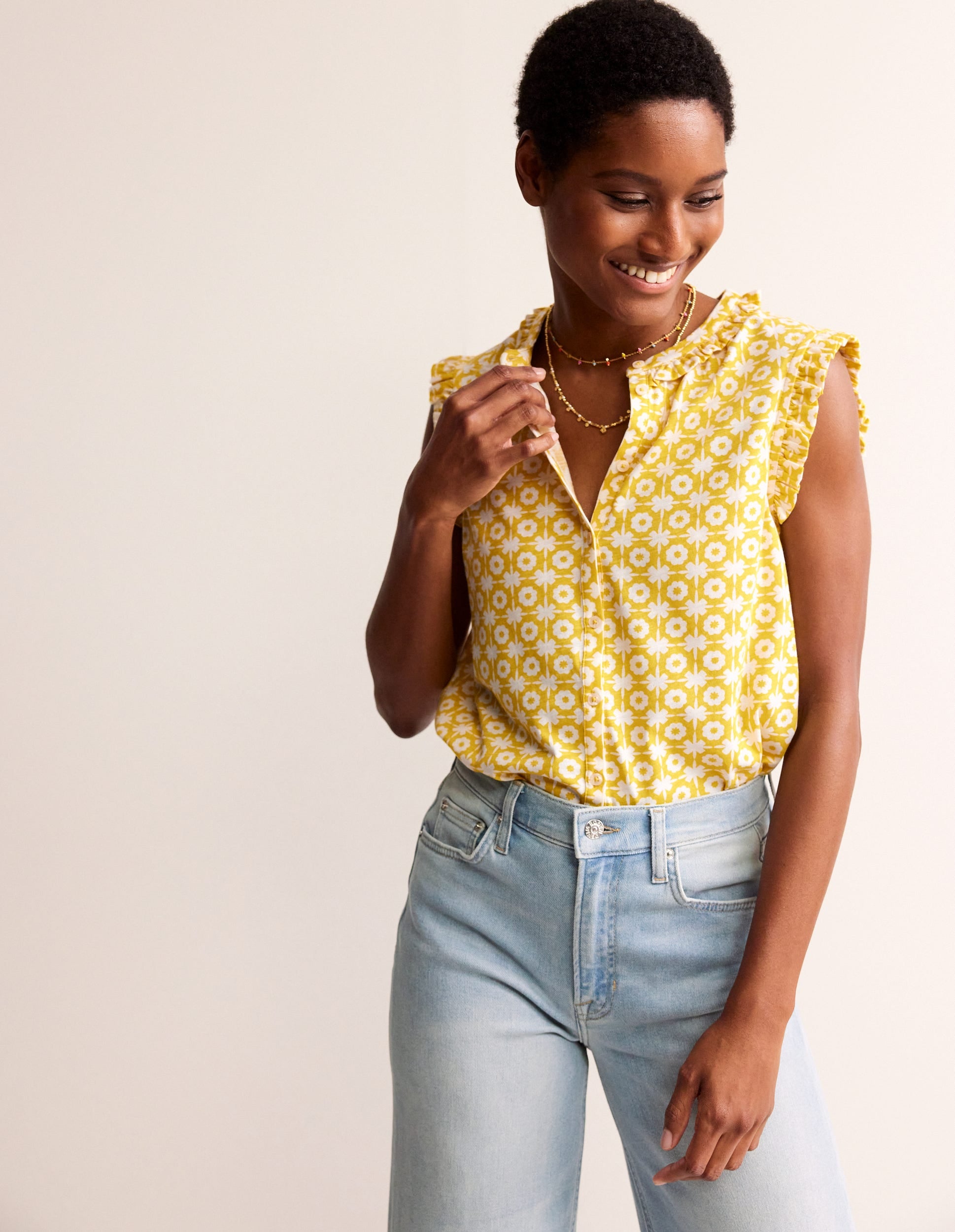  Olive Sleeveless Shirt-Passion Fruit, Blossom Tile、mySite、ashleygrahame