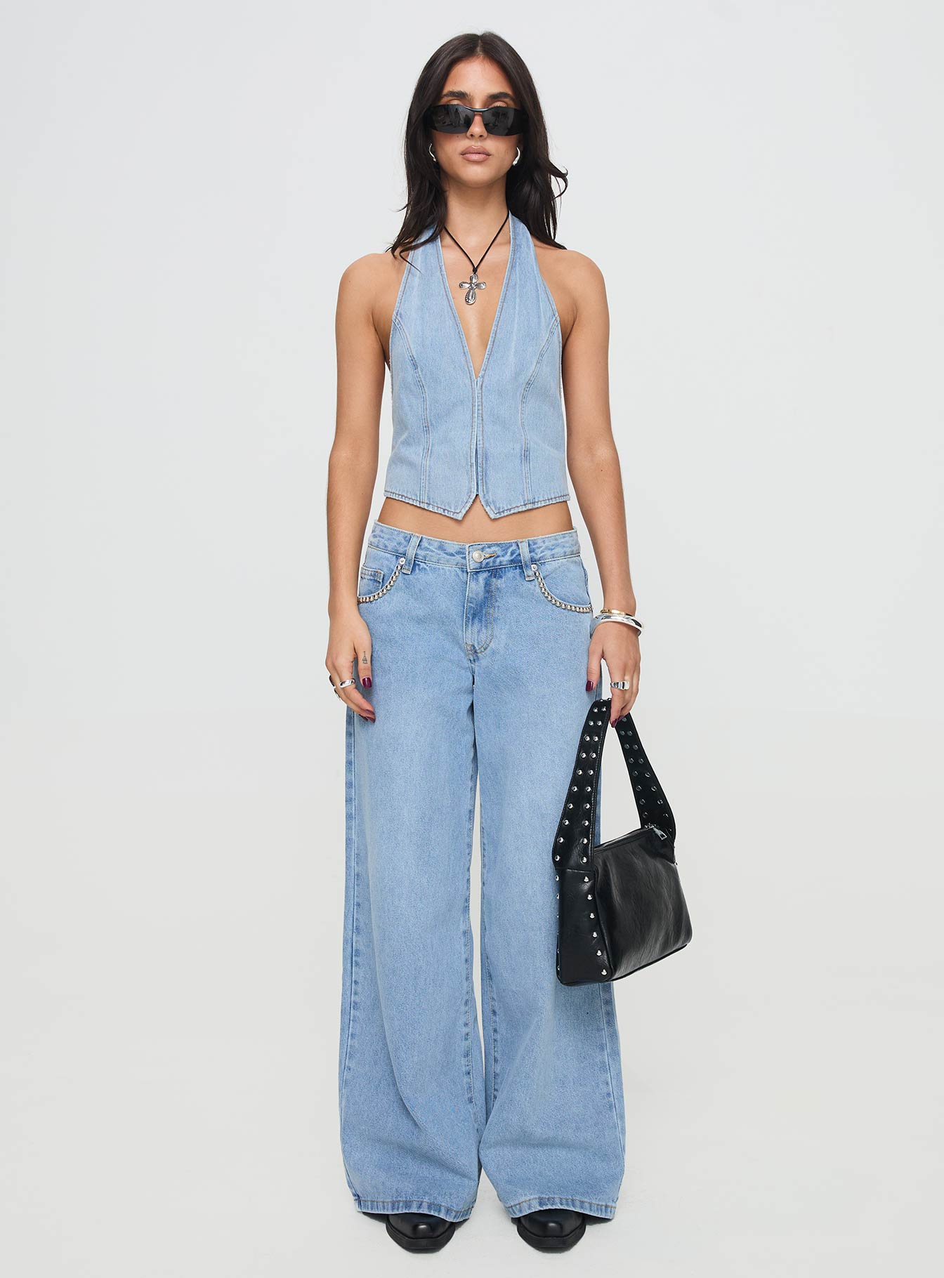 Je Suis Halter Top Light Wash、mySite、solidvoid