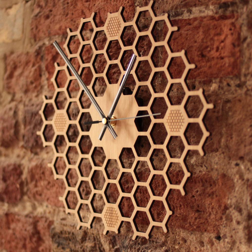 Bee Wall Clocks-3 styles, Bee and Honeycomb Natural Wood Wall Clocks、mySite、g9winljtr