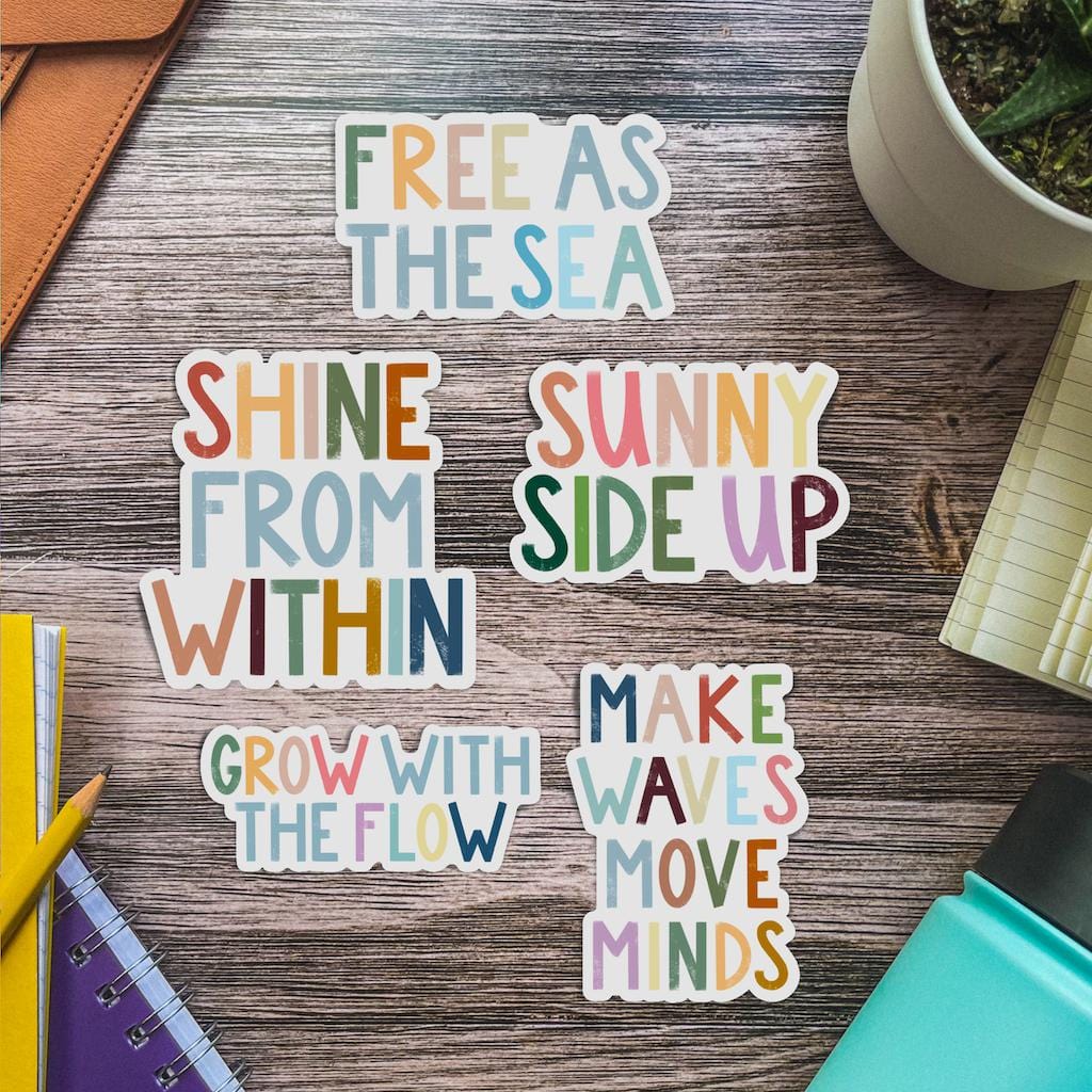  Positivity Lettering Sticker 5 Pack - Sunny Side Up、mySite、elrpsem3k