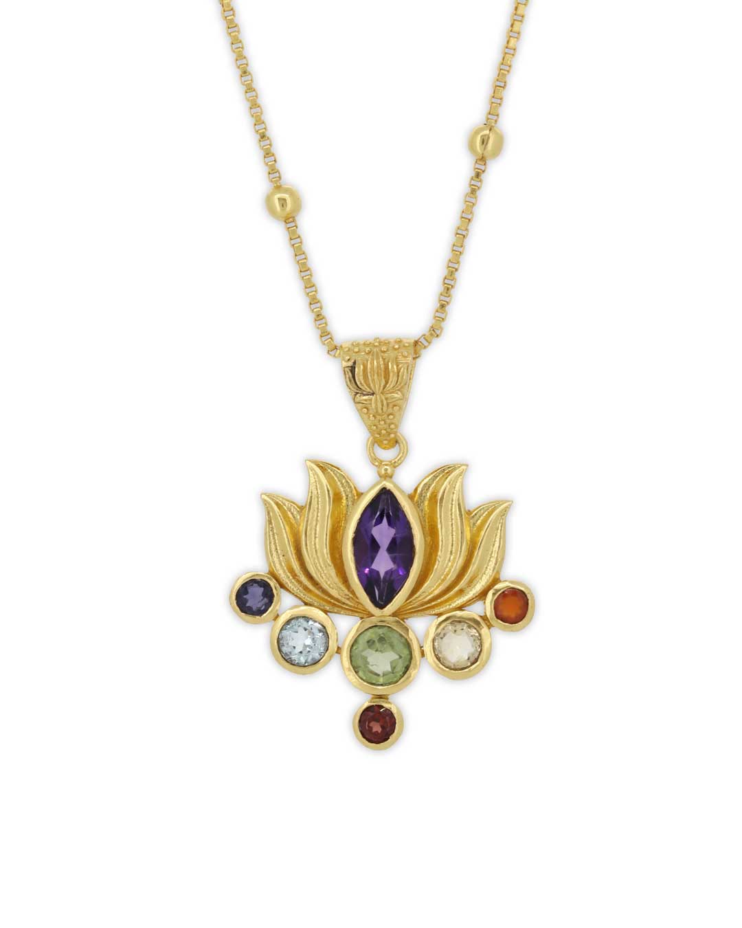 Chakra Gemstone Gold Plated Necklace、mySite、topwebapps