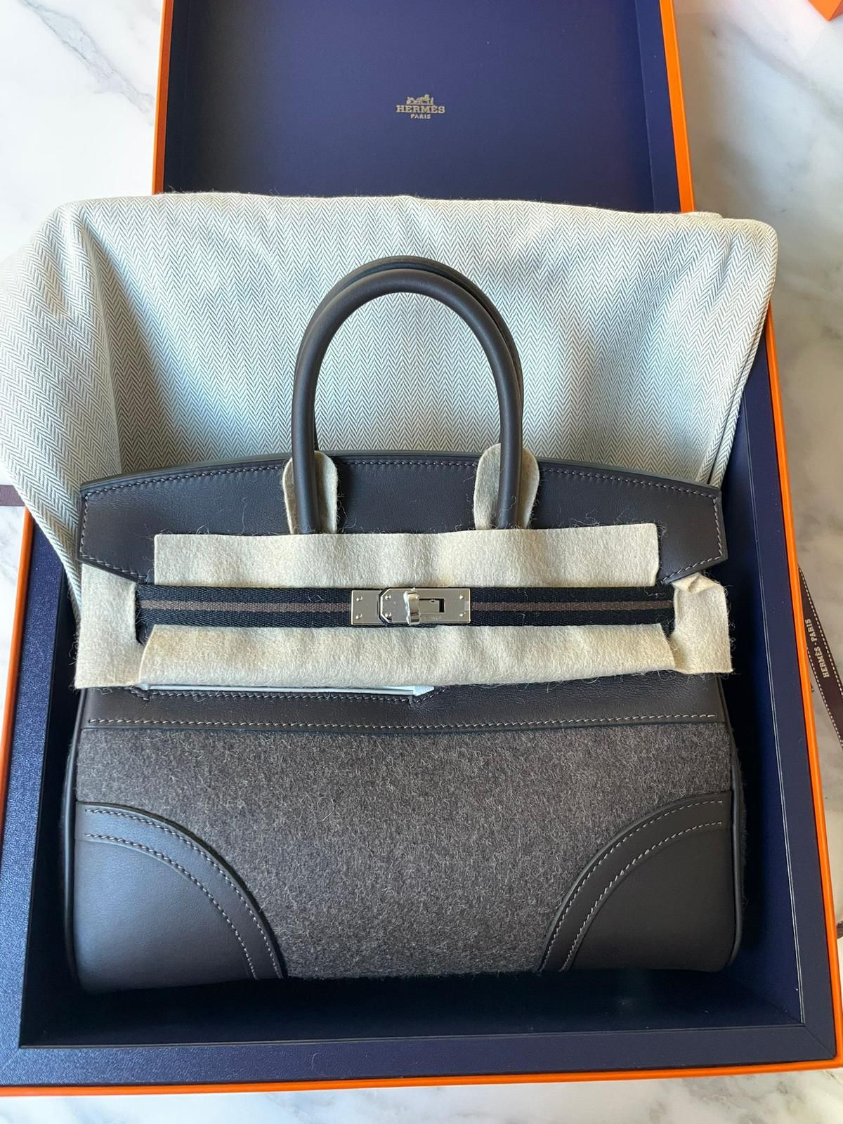 Hermes Birkin 25 go team Ebene / ebene / noir / chocolate/ new white W stamp、mySite、garminoutage.com