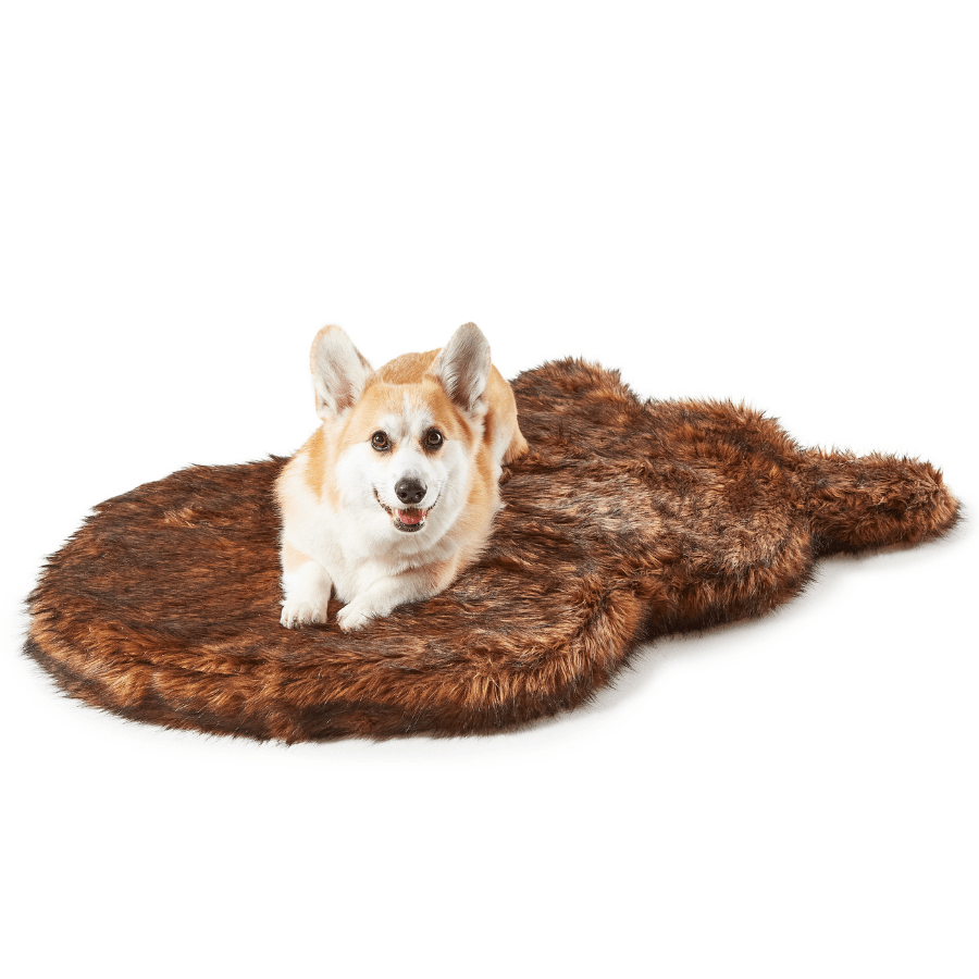 PupRug™ Faux Fur Orthopedic Dog Bed Cover - Brown (Bed Not Included)、mySite、solidvoid
